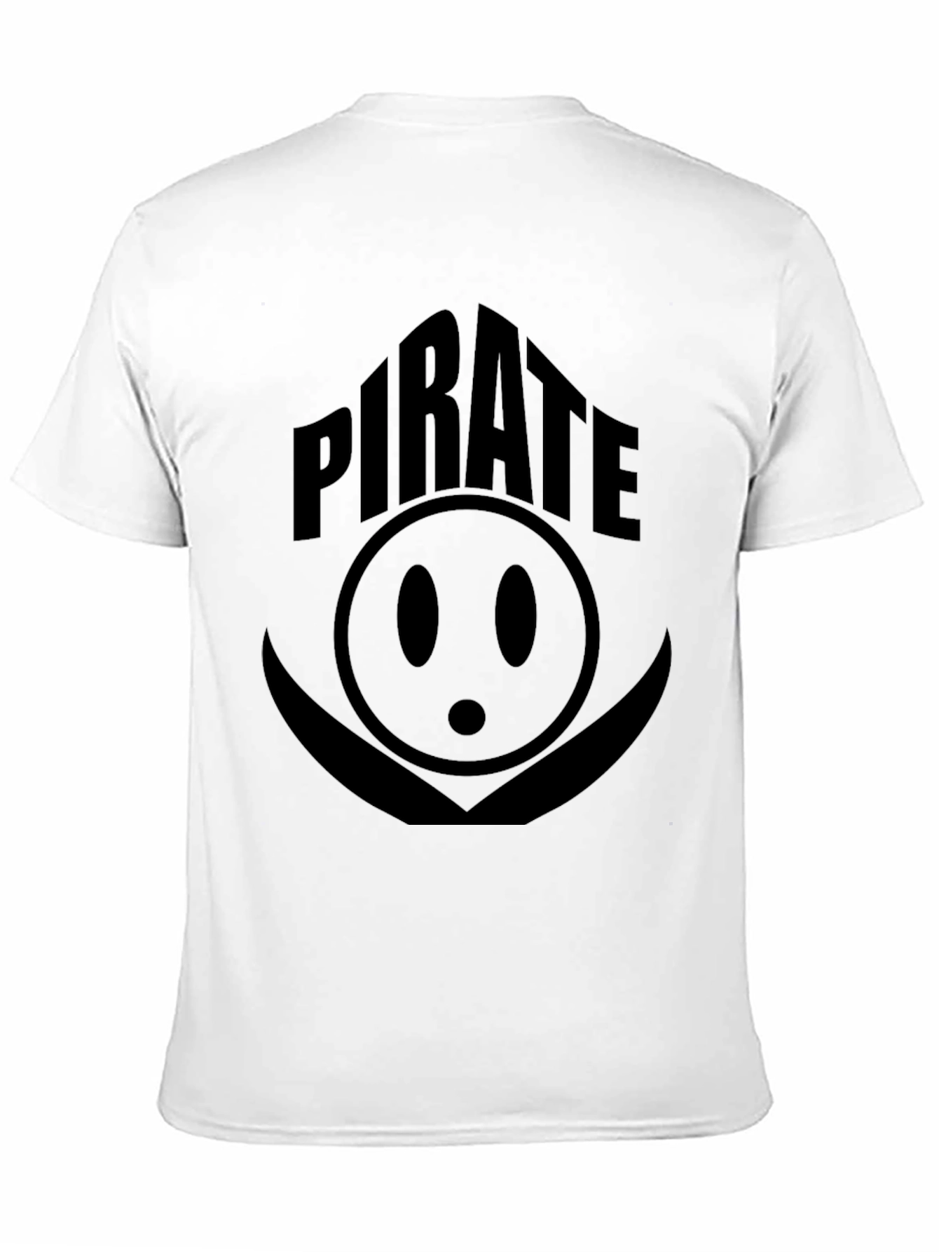 Pirate Smiley Face Graphic Print Black T-Shirt
