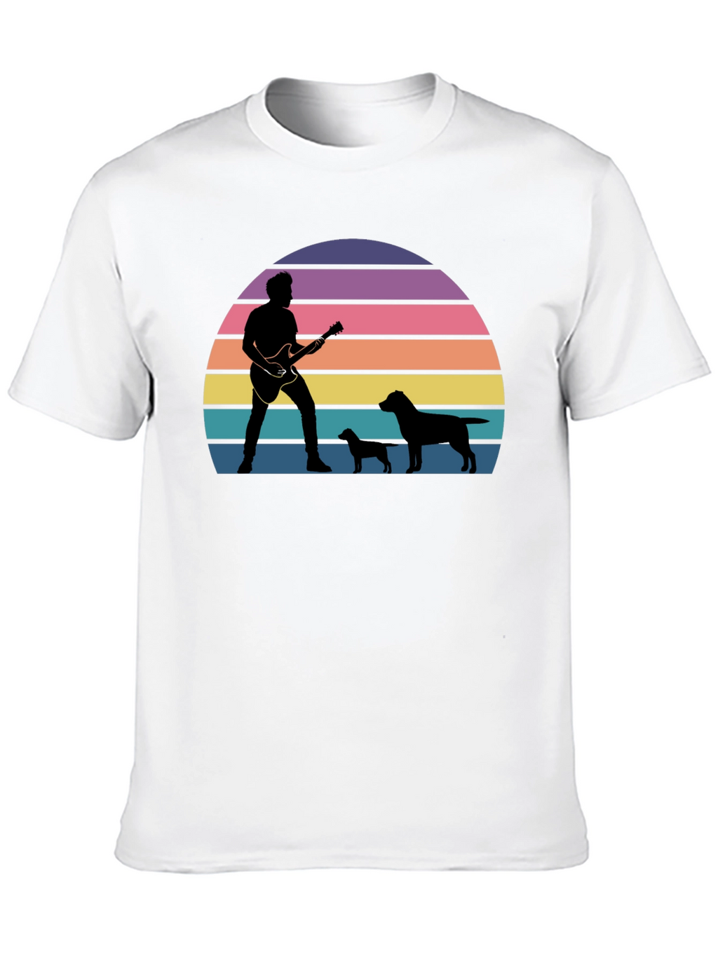 Guitar Man & Dogs Sunset T-Shirt