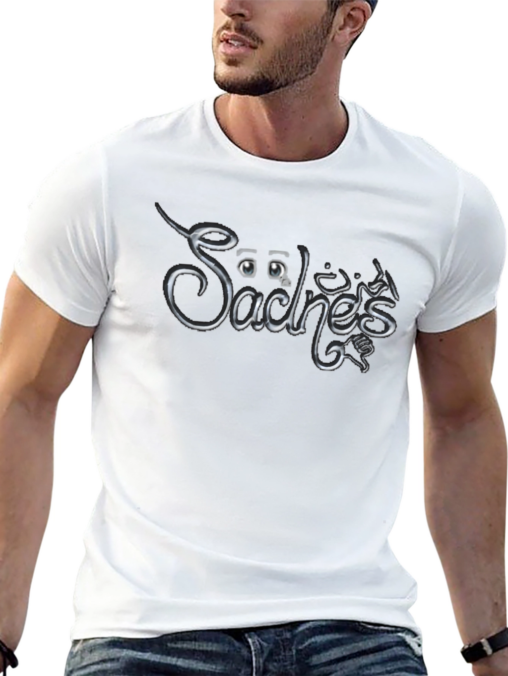 Säches Black Graphic T-Shirt