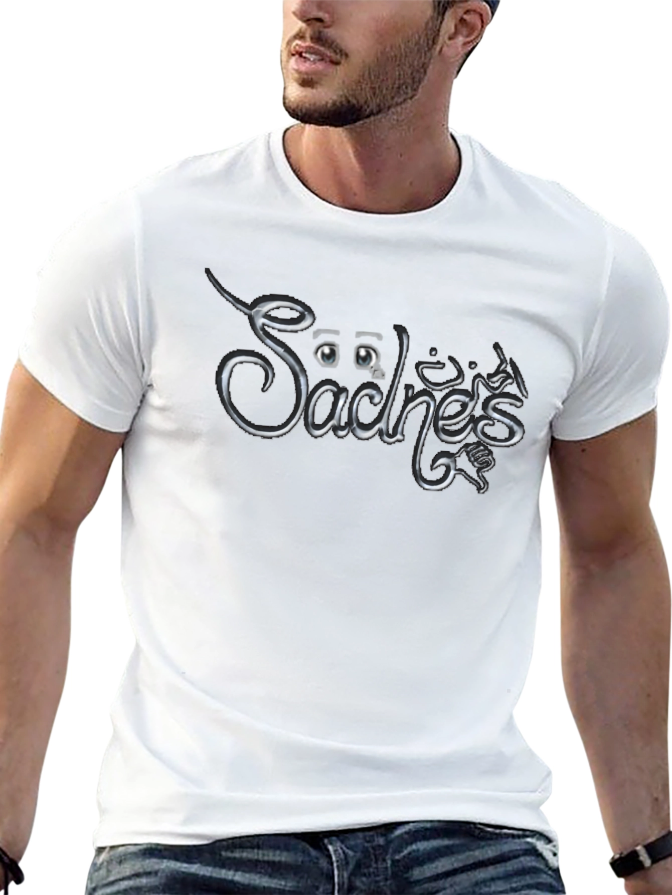 Säches Black Graphic T-Shirt