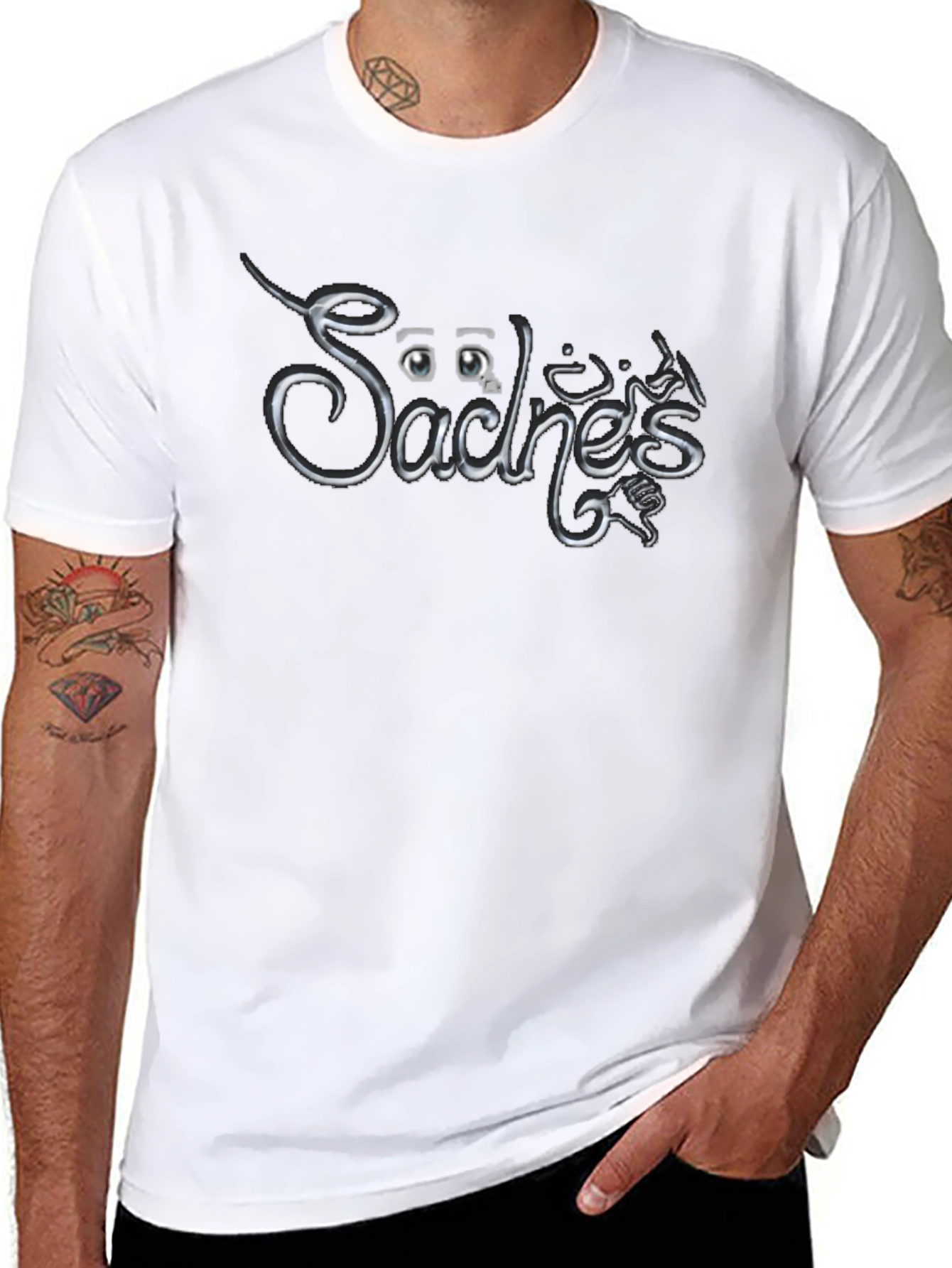 Säches Black Graphic T-Shirt