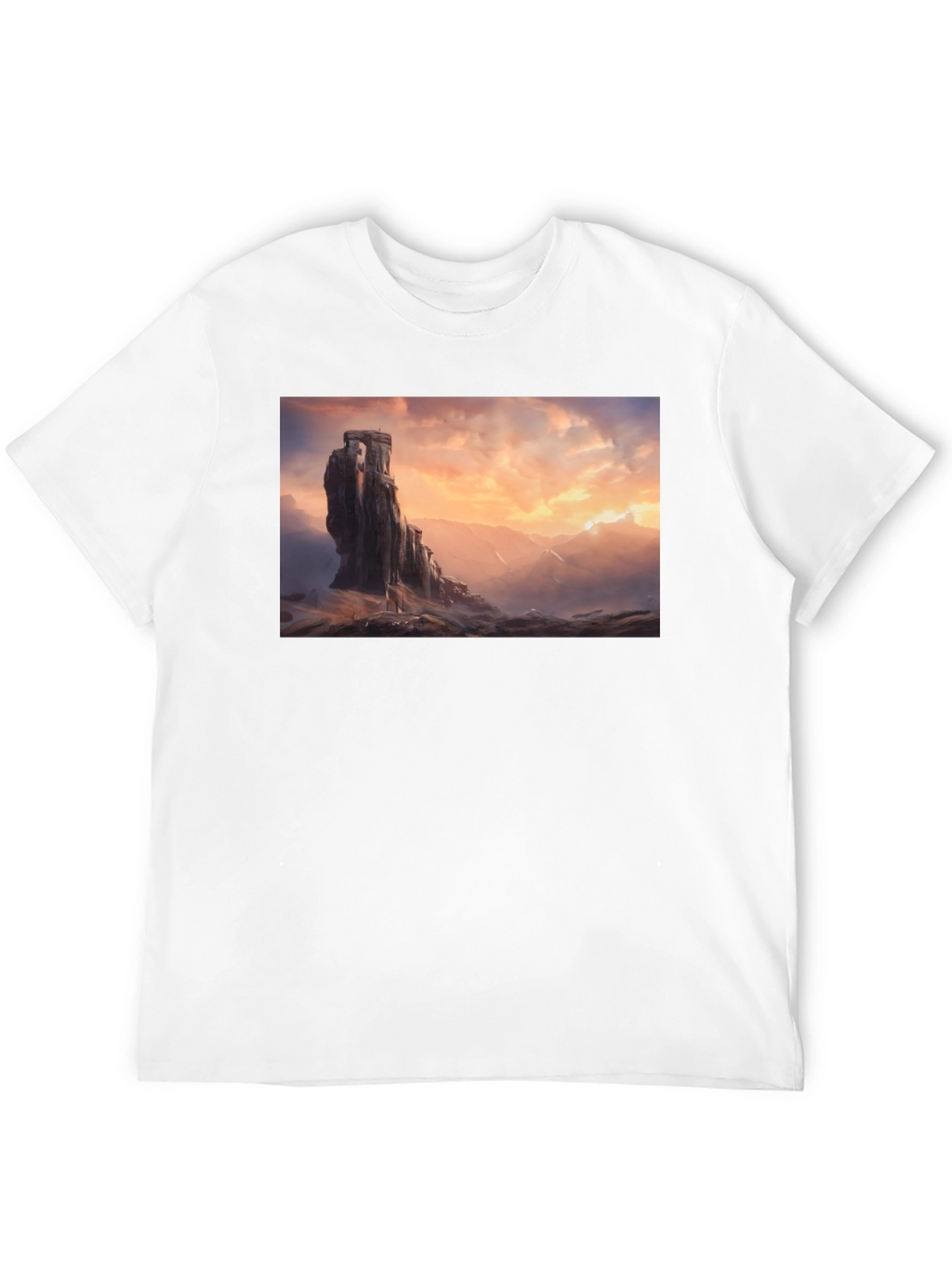 Epic Landscape Graphic Tee - Black Cotton Comfort