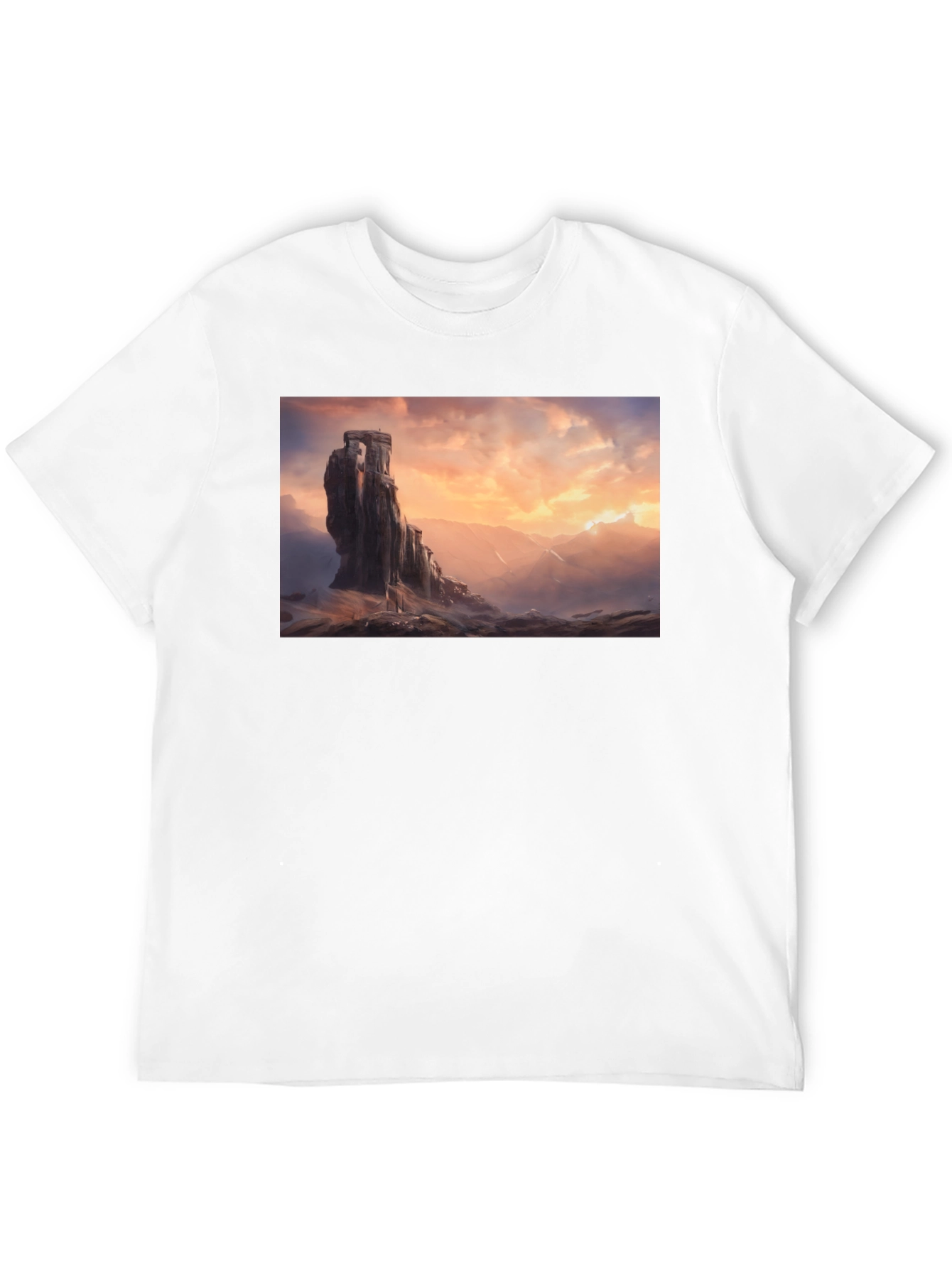 Epic Landscape Graphic Tee - Black Cotton Comfort