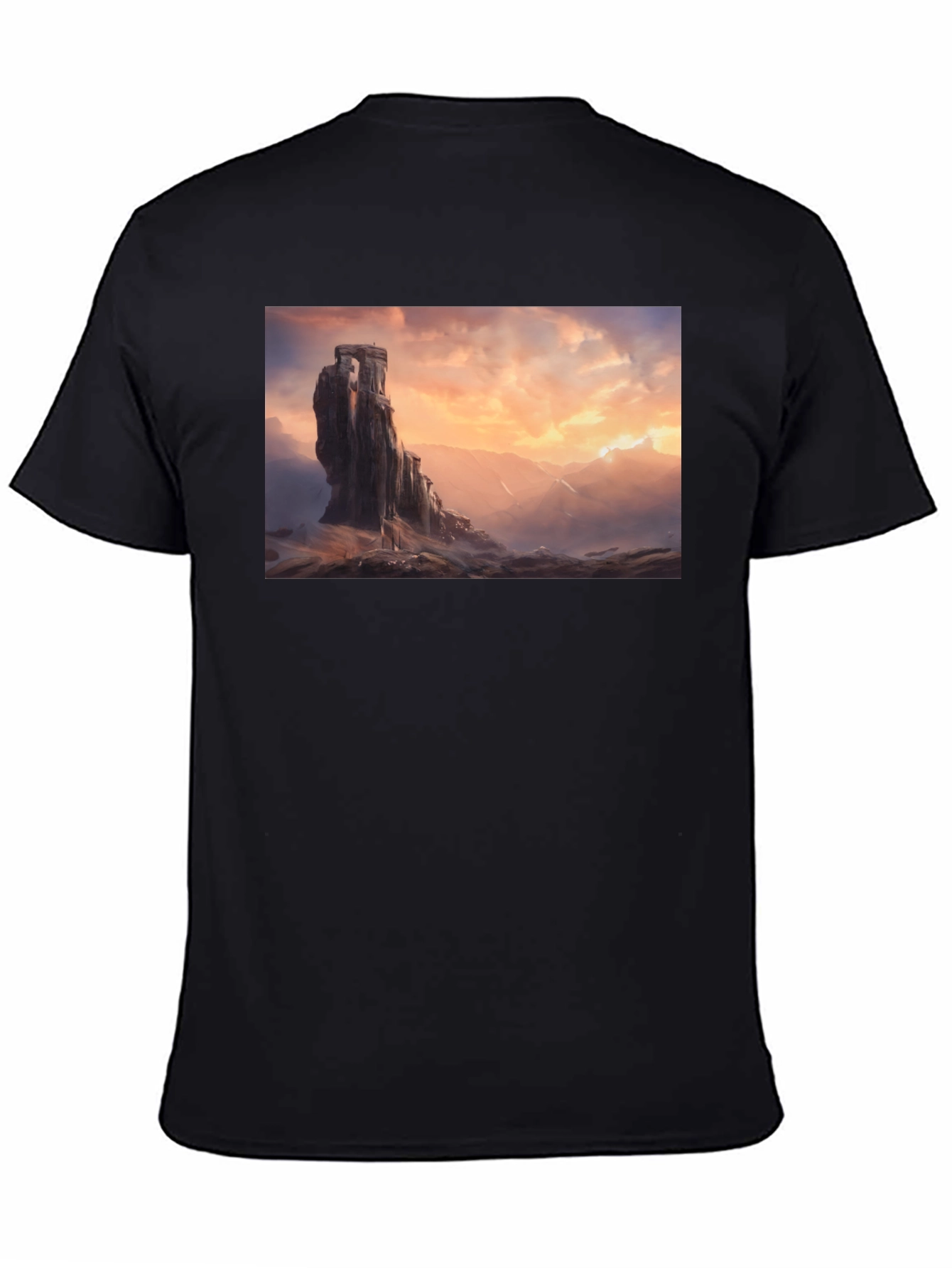 Epic Landscape Graphic Tee - Black Cotton Comfort