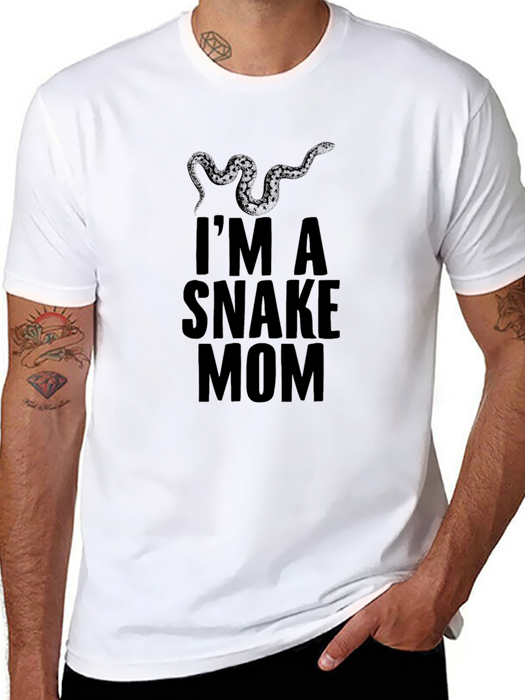 Im A Snake Mom Black T-Shirt