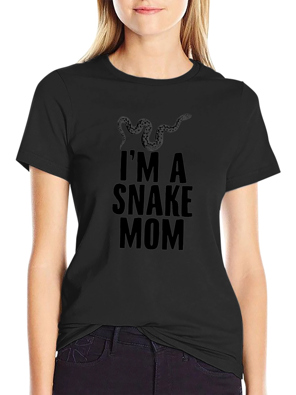 Im A Snake Mom Black T-Shirt