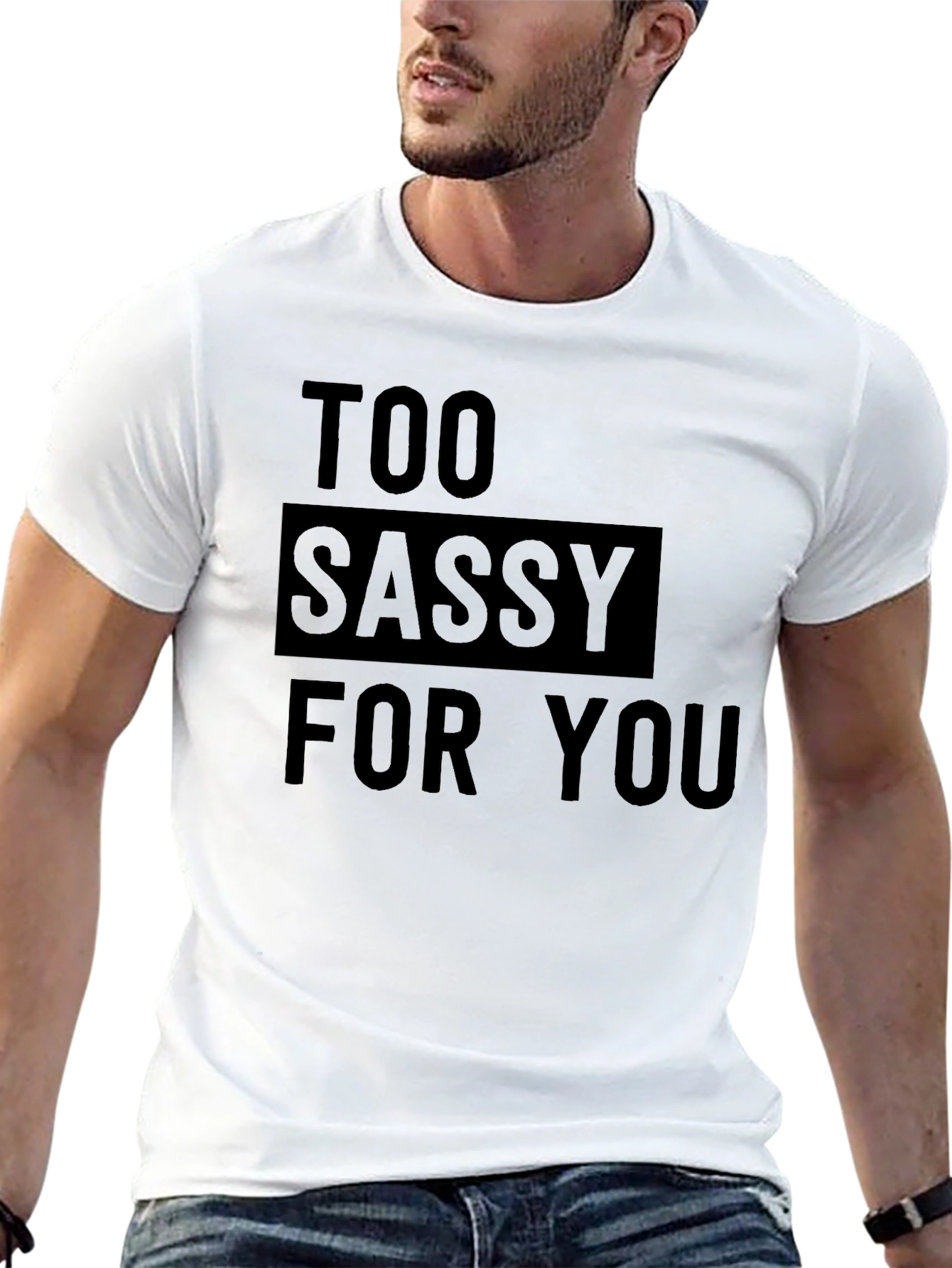 Too Sassy for You Graphic Tee - Black Cotton T-Shirt