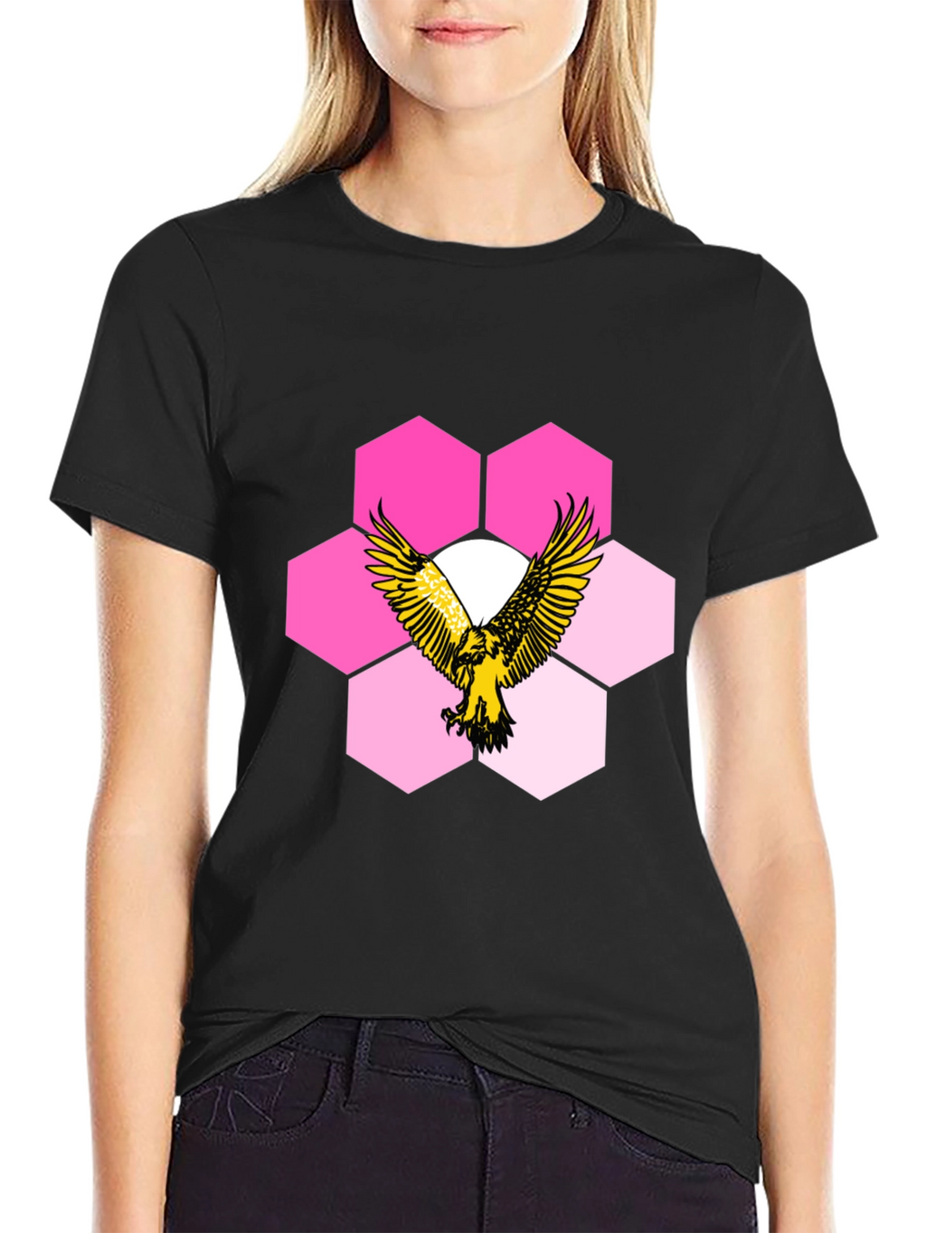 Eagle Hexagon Graphic T-Shirt - Cool Design!