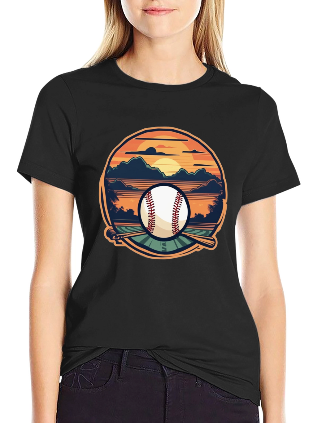 Baseball Sunset Graphic Tee