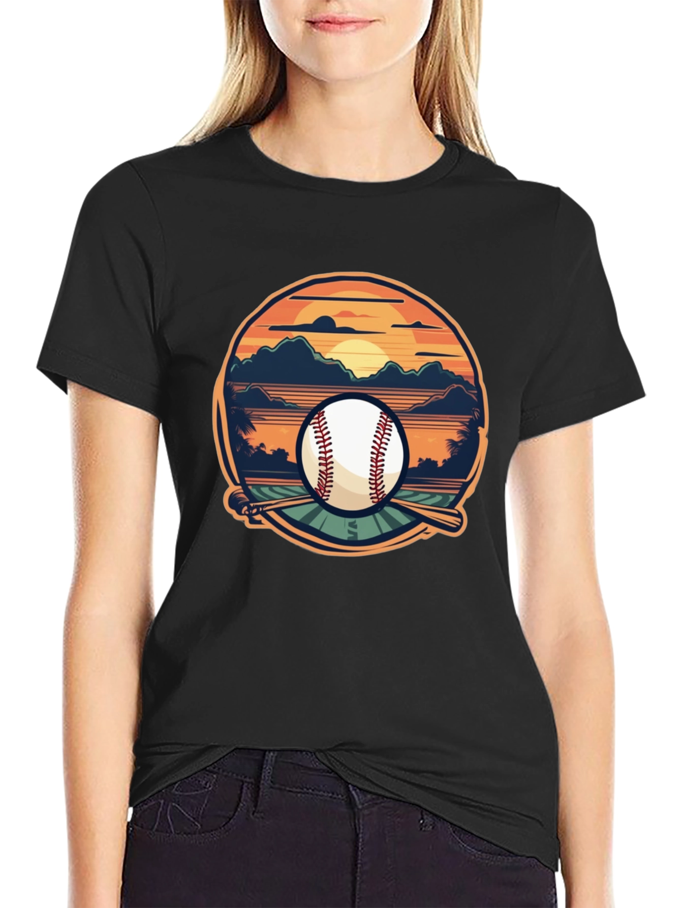 Baseball Sunset Graphic Tee