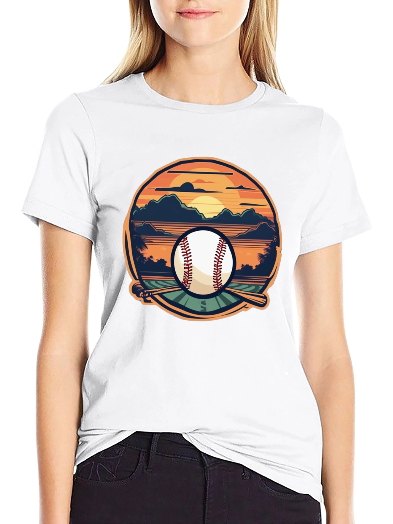 Baseball Sunset Graphic Tee