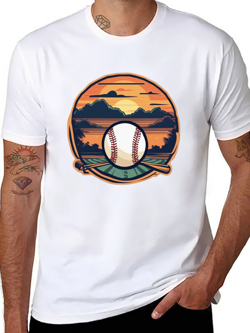 Baseball Sunset Graphic Tee