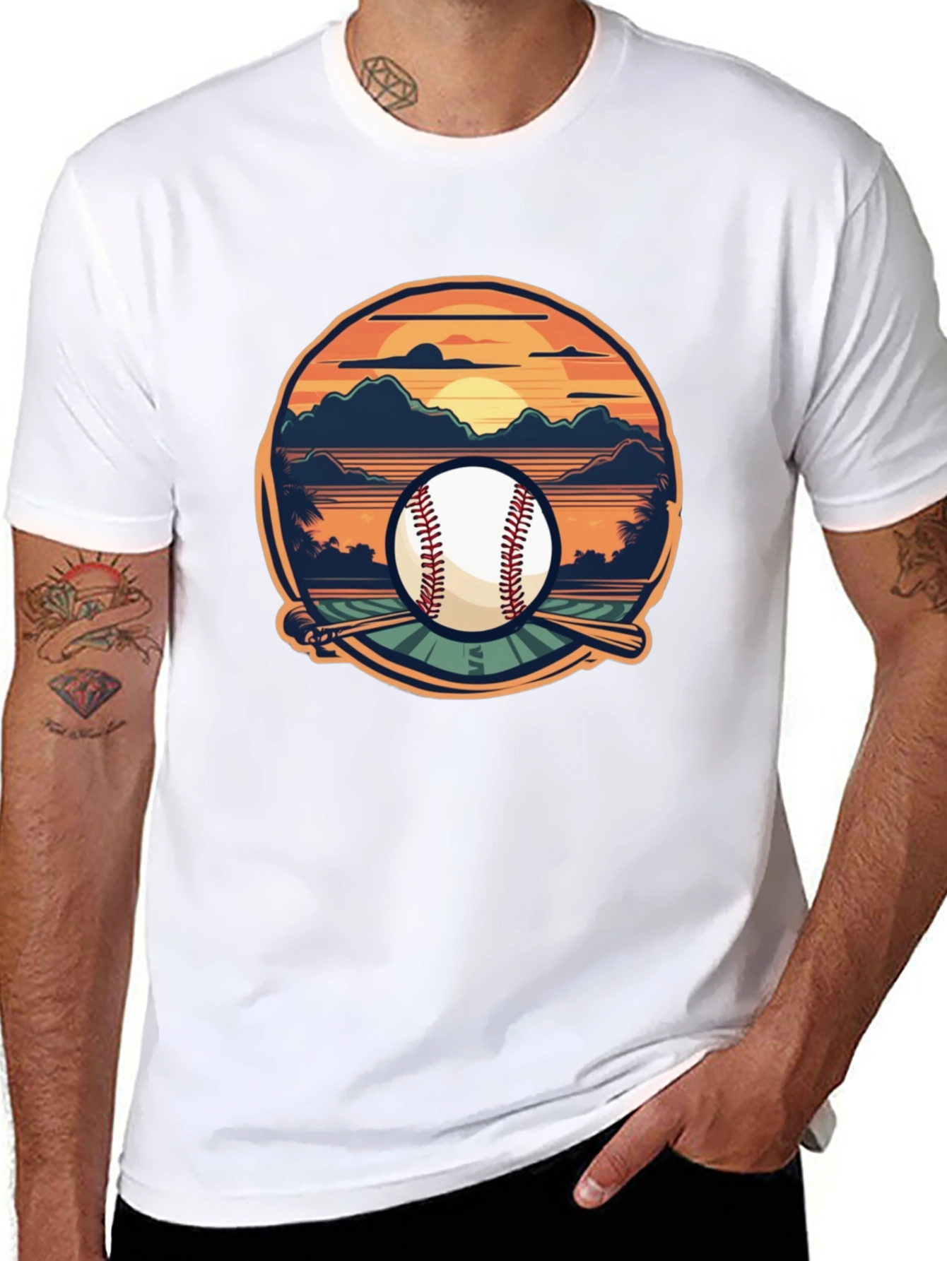 Baseball Sunset Graphic Tee