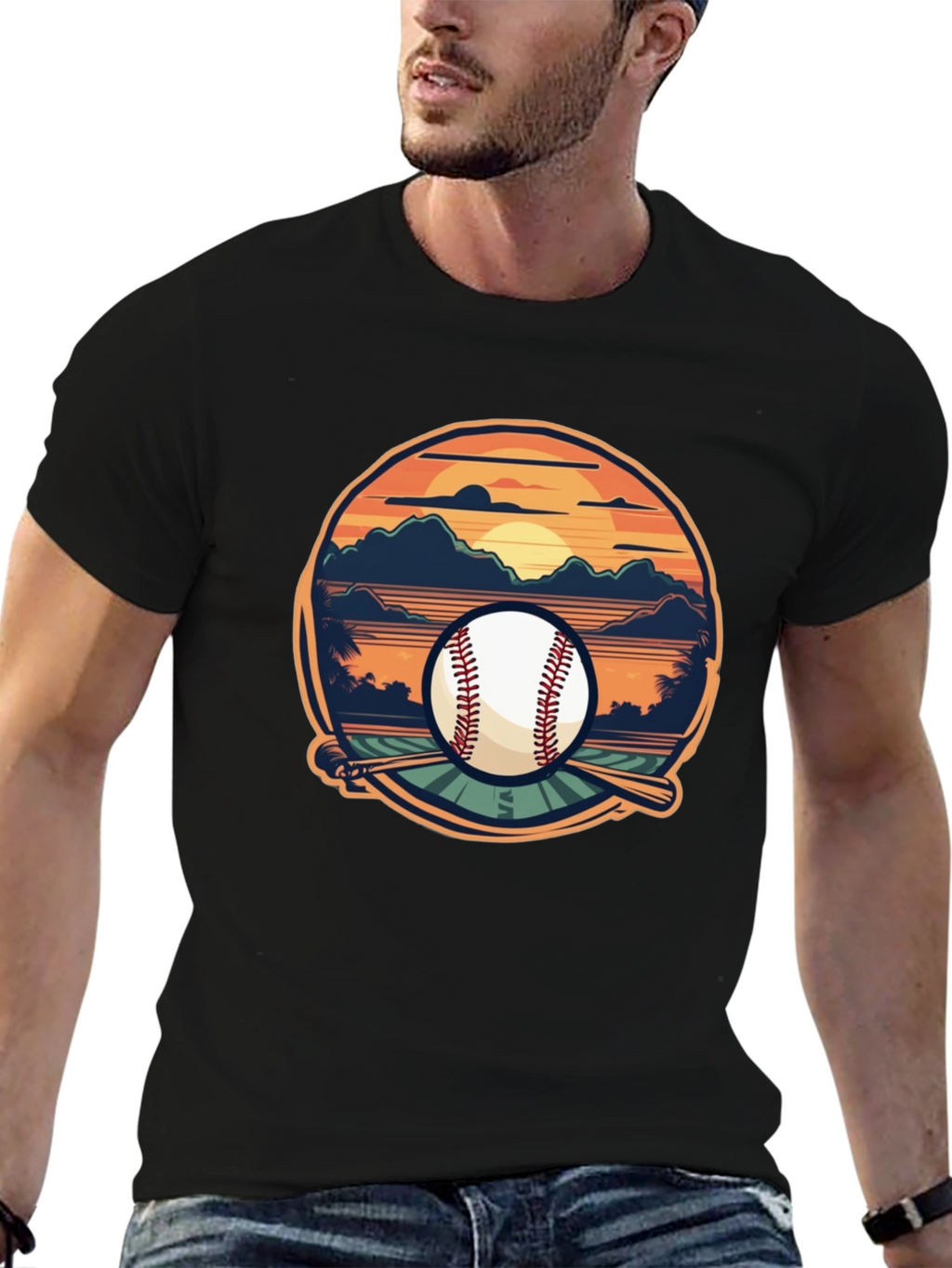 Baseball Sunset Graphic Tee