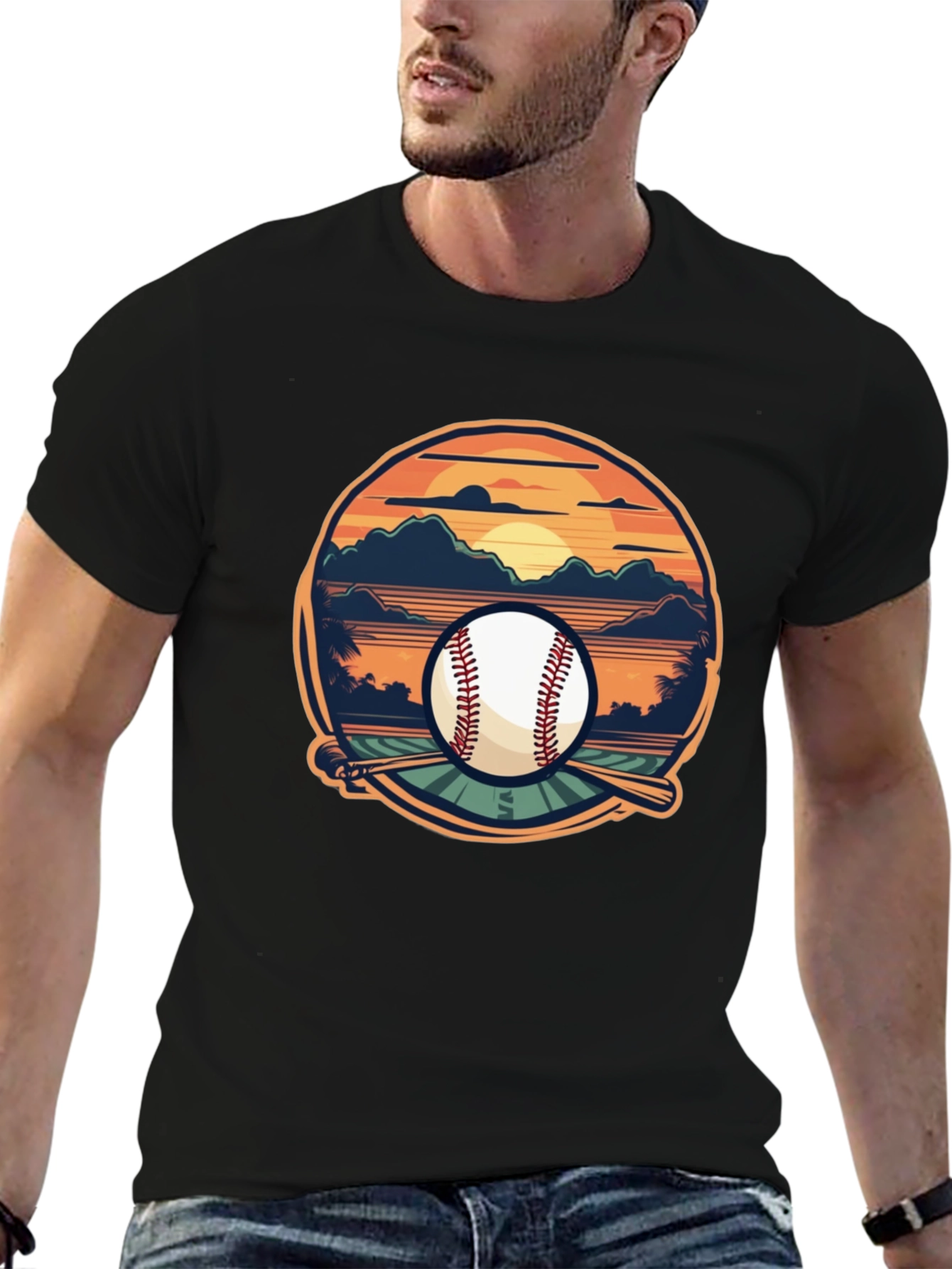 Baseball Sunset Graphic Tee