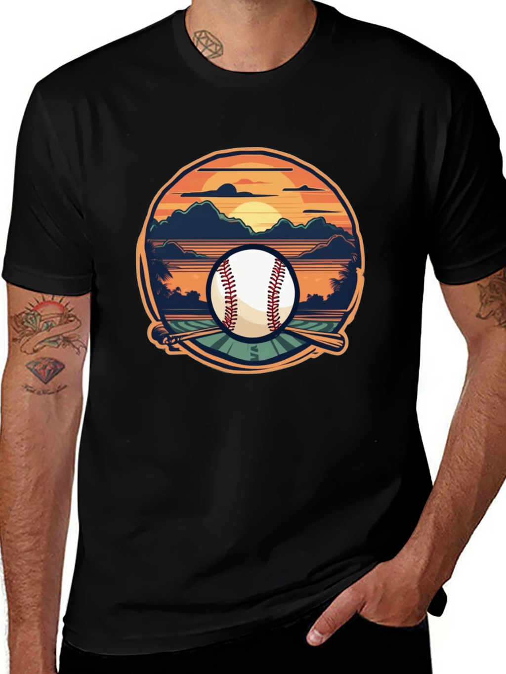 Baseball Sunset Graphic Tee