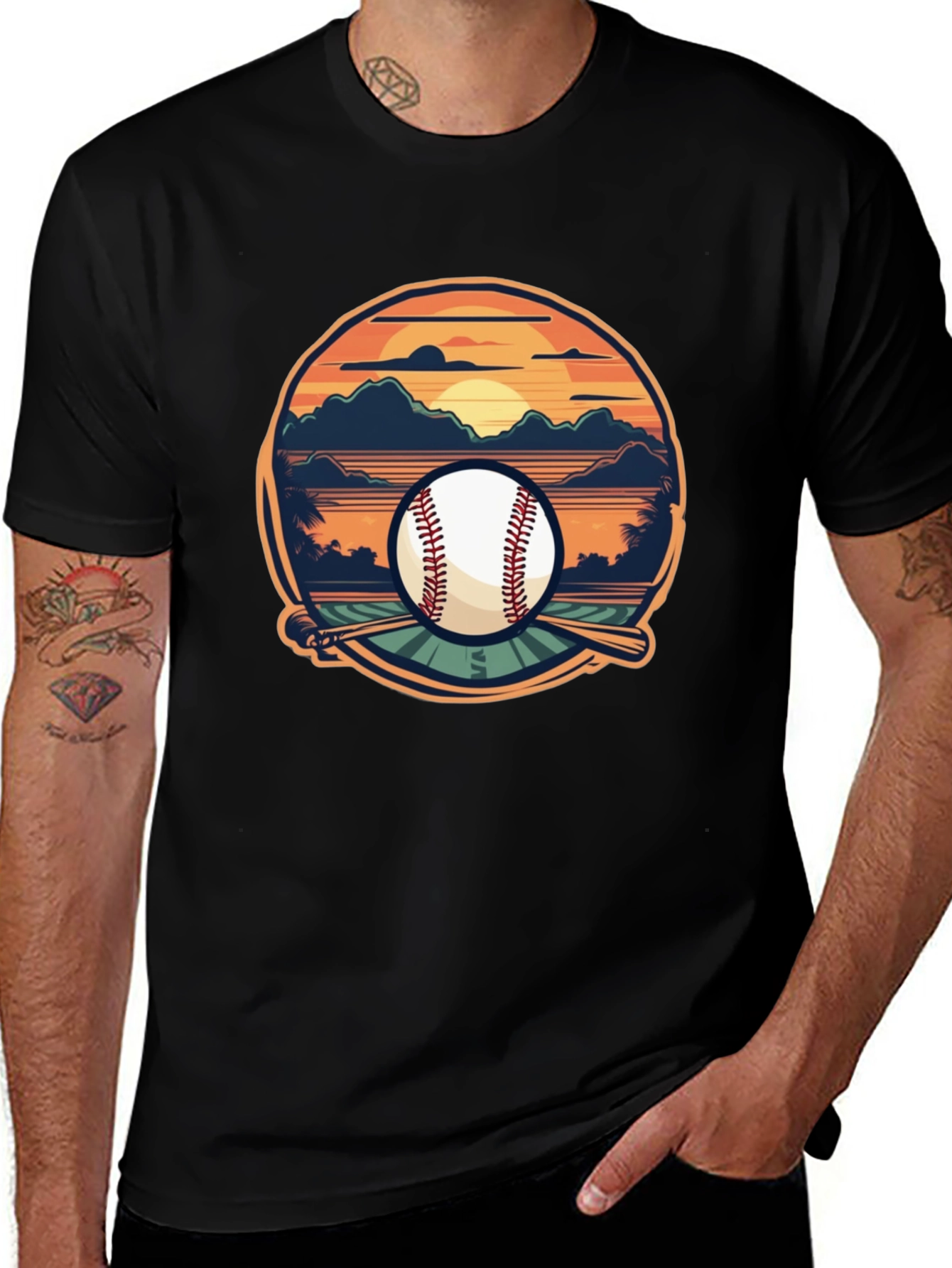 Baseball Sunset Graphic Tee