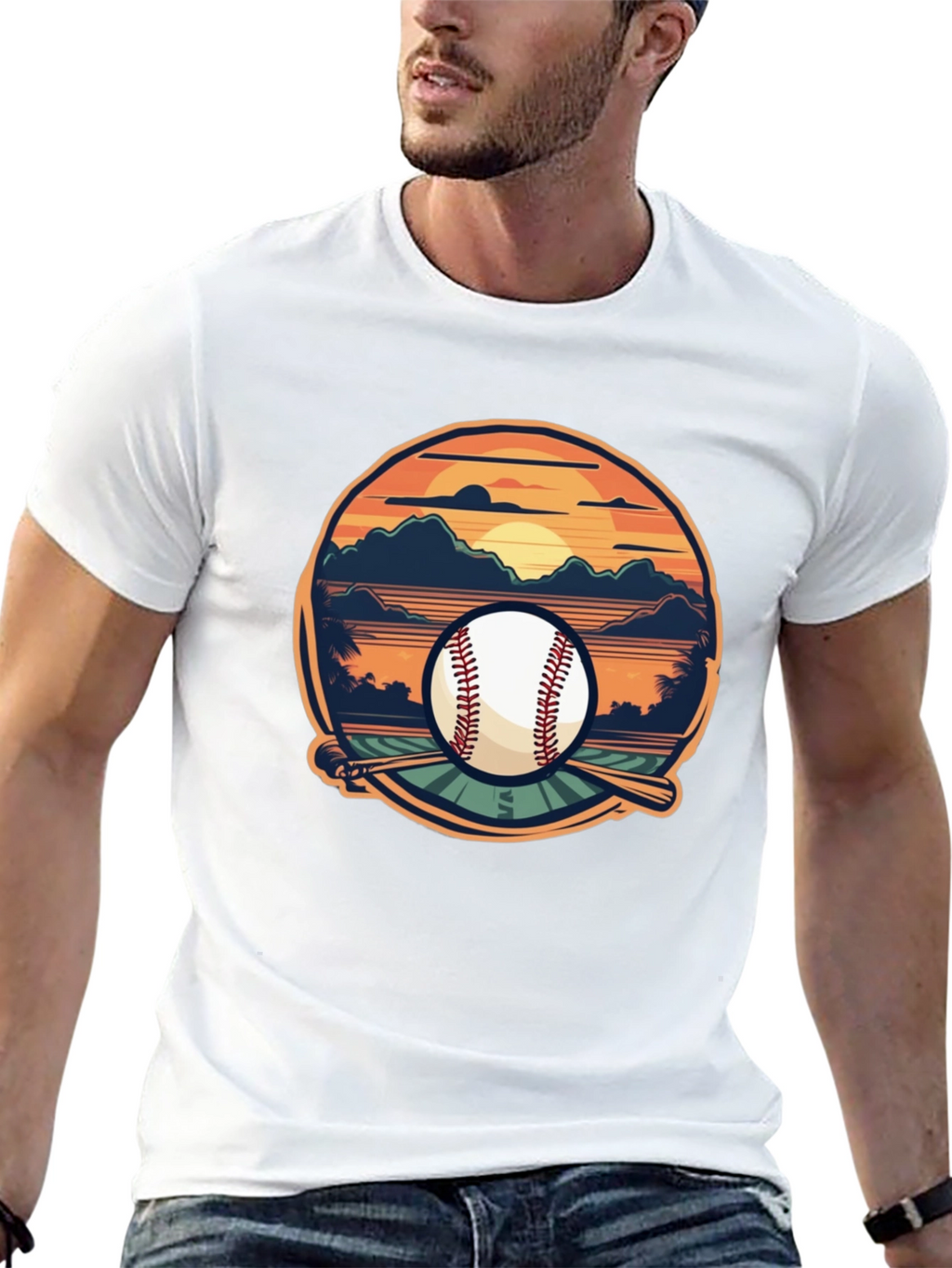 Baseball Sunset Graphic Tee
