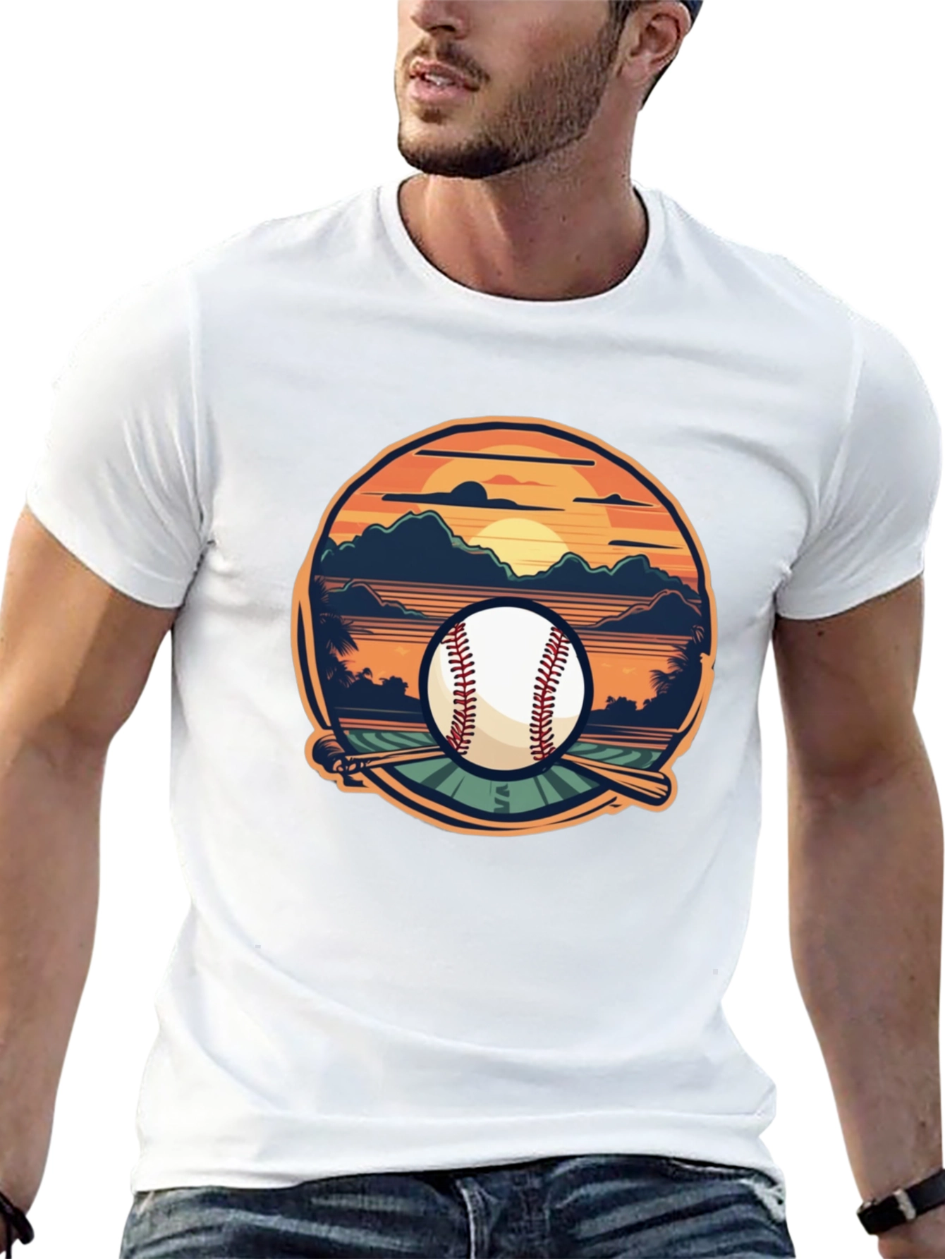 Baseball Sunset Graphic Tee