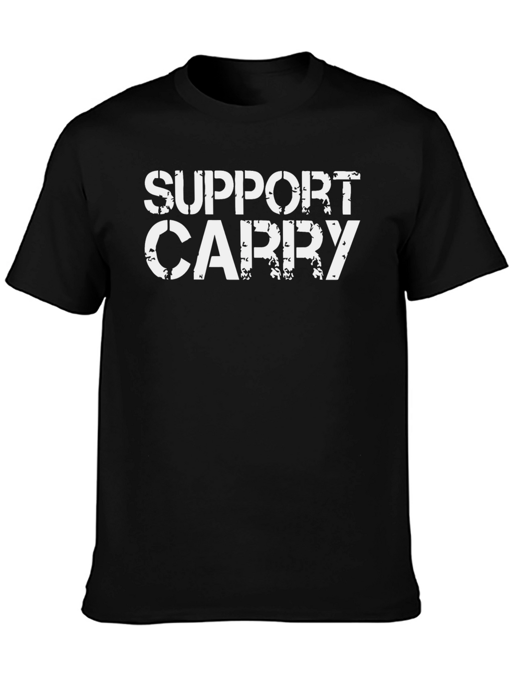 Support Carry Graphic Tee - Black Cotton T-Shirt