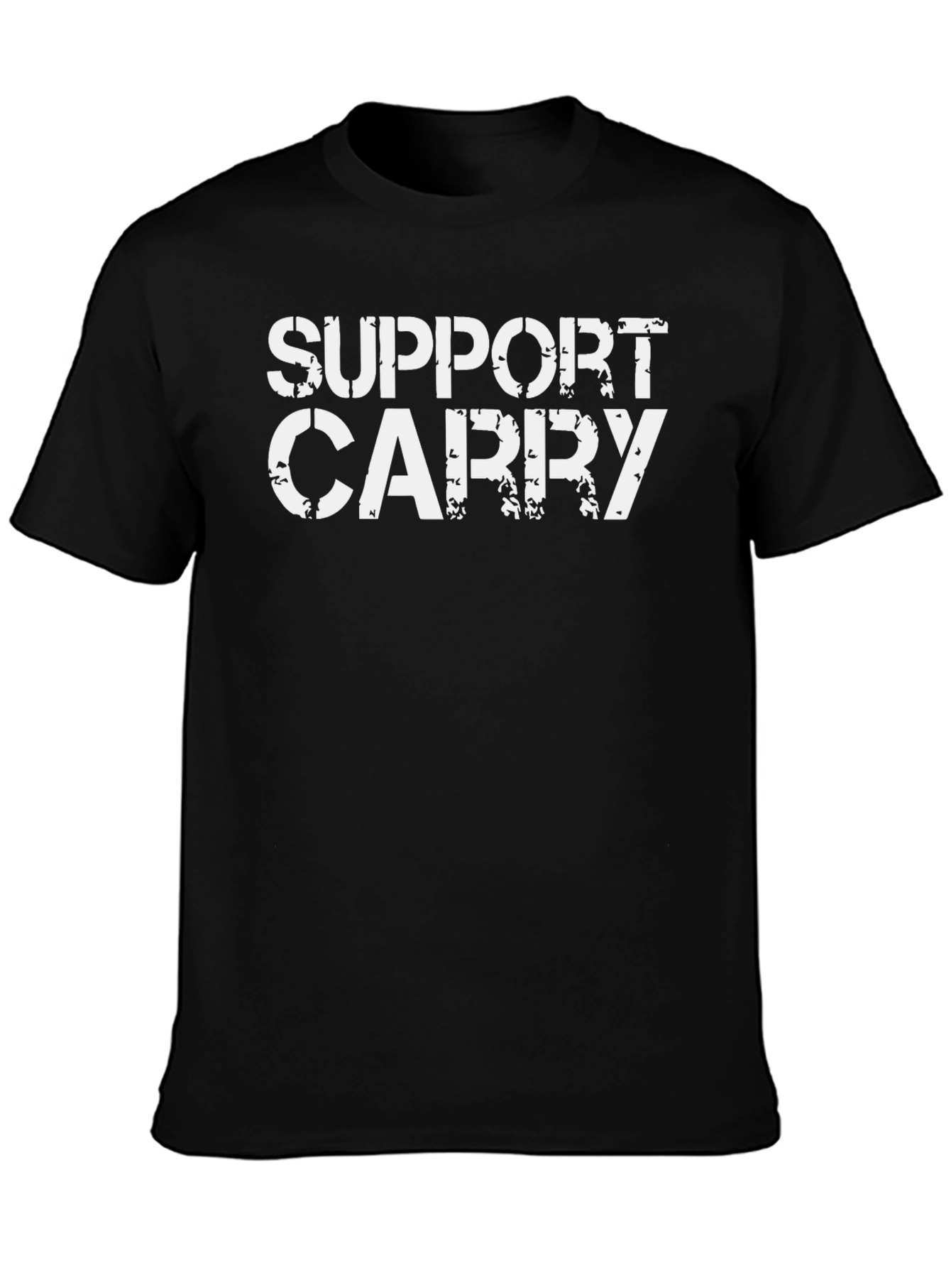 Support Carry Graphic Tee - Black Cotton T-Shirt