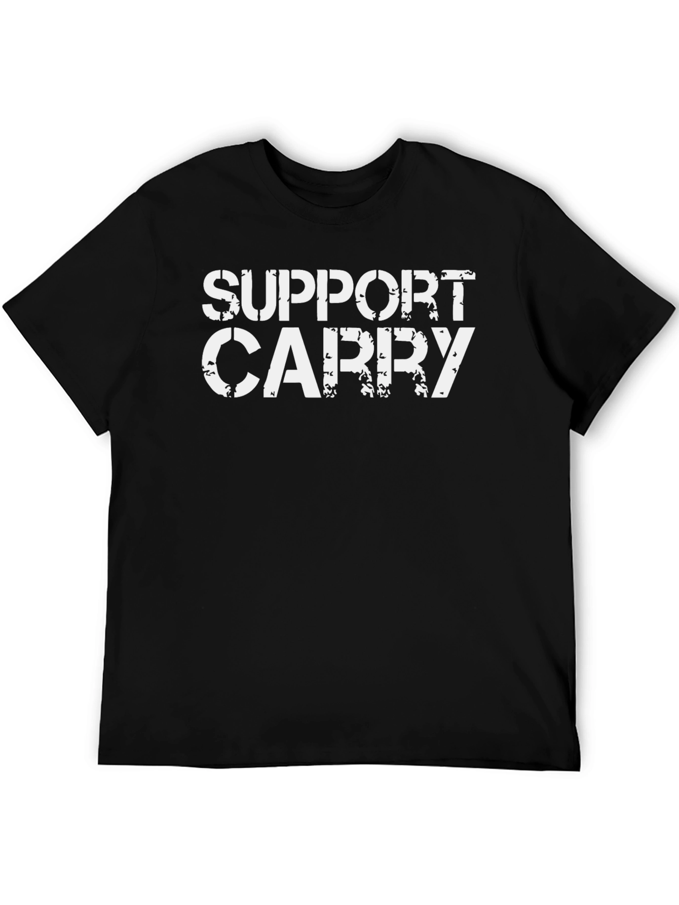 Support Carry Graphic Tee - Black Cotton T-Shirt