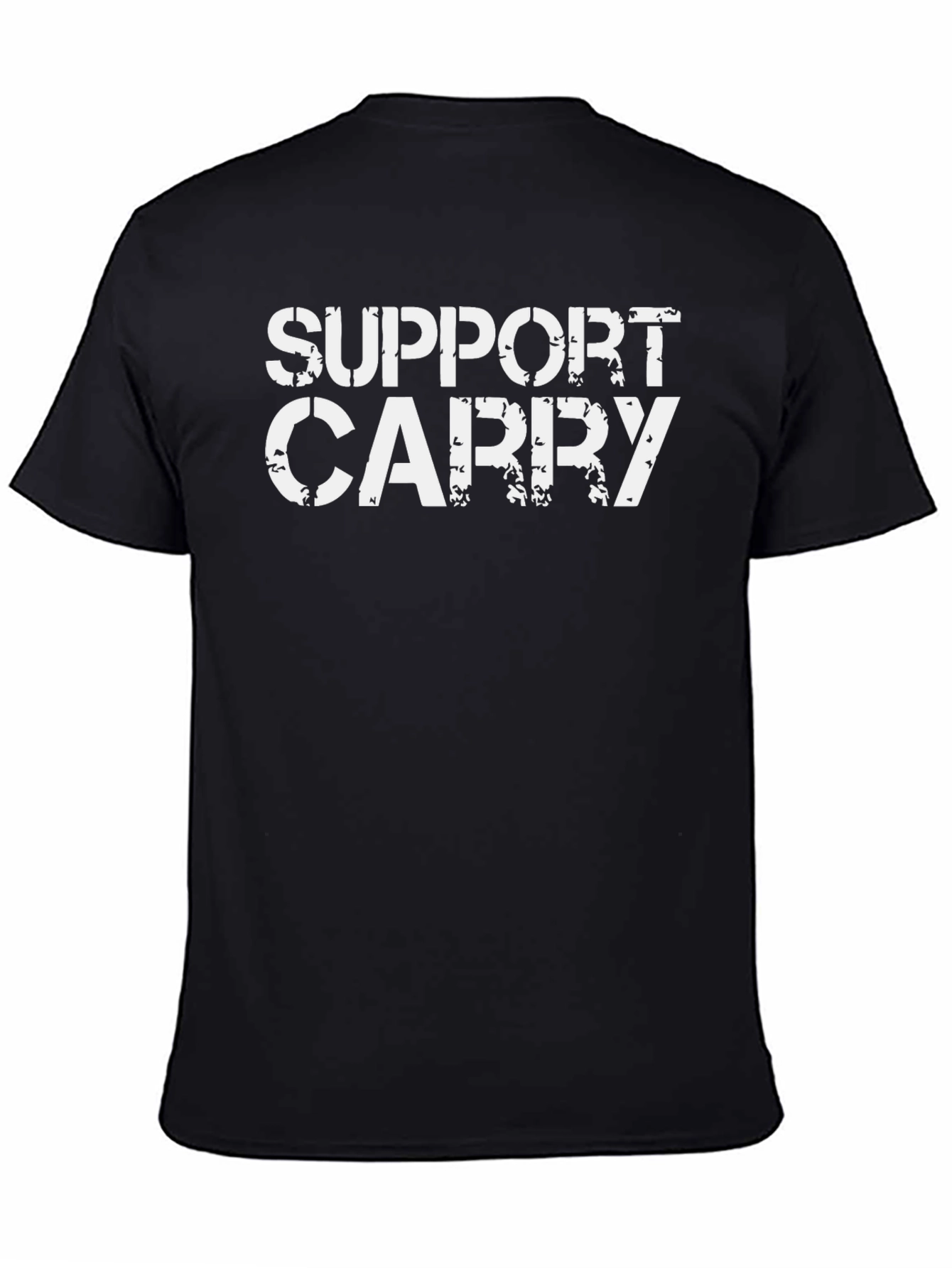 Support Carry Graphic Tee - Black Cotton T-Shirt