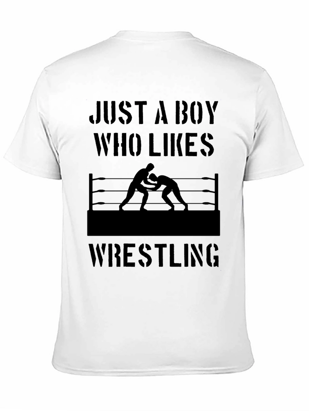 Boy Who Likes Wrestling Black T-Shirt