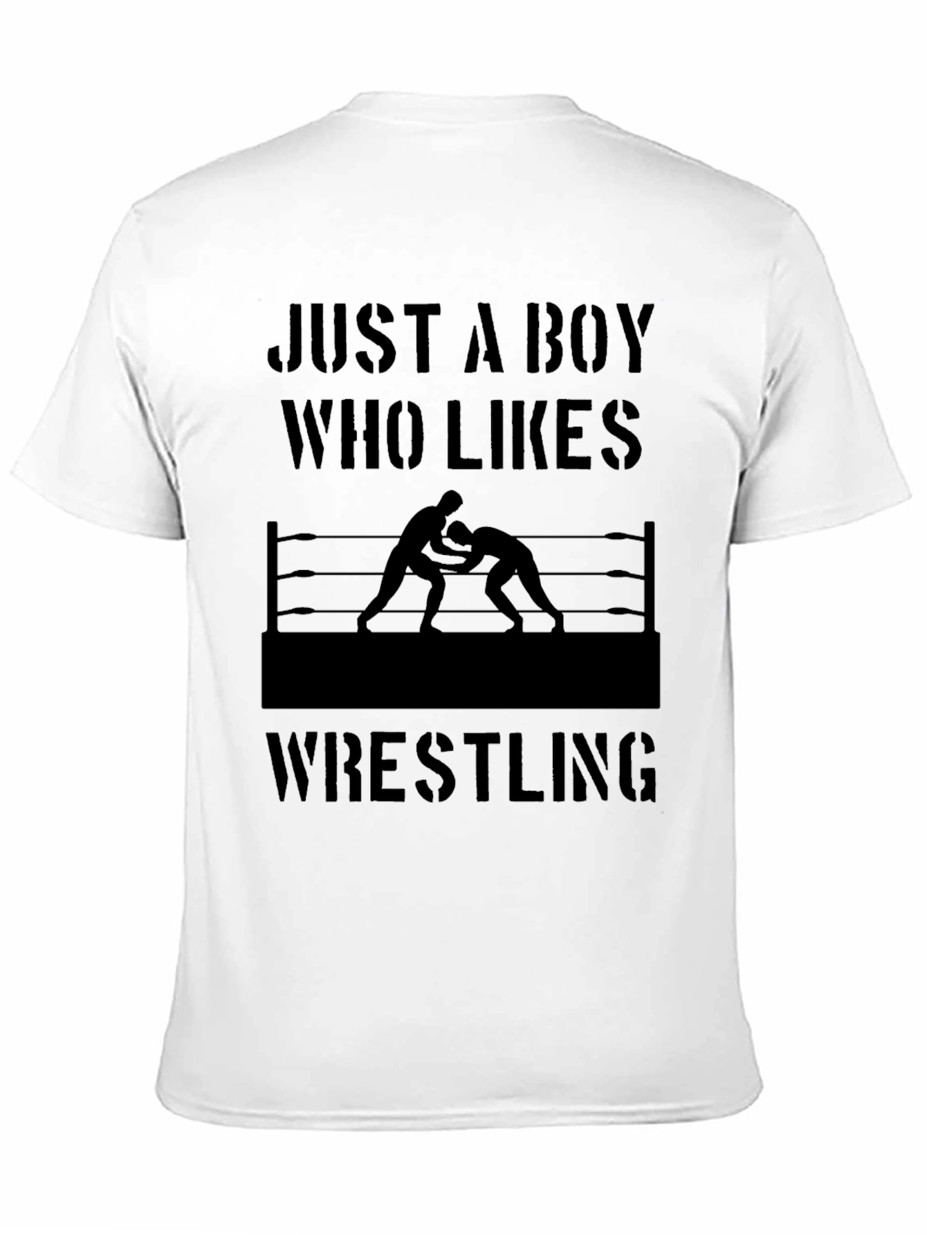 Boy Who Likes Wrestling Black T-Shirt