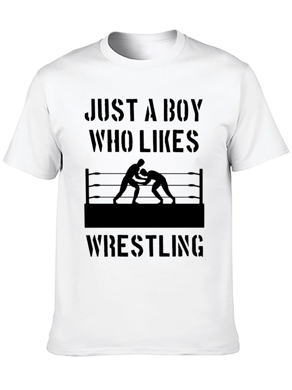 Boy Who Likes Wrestling Black T-Shirt