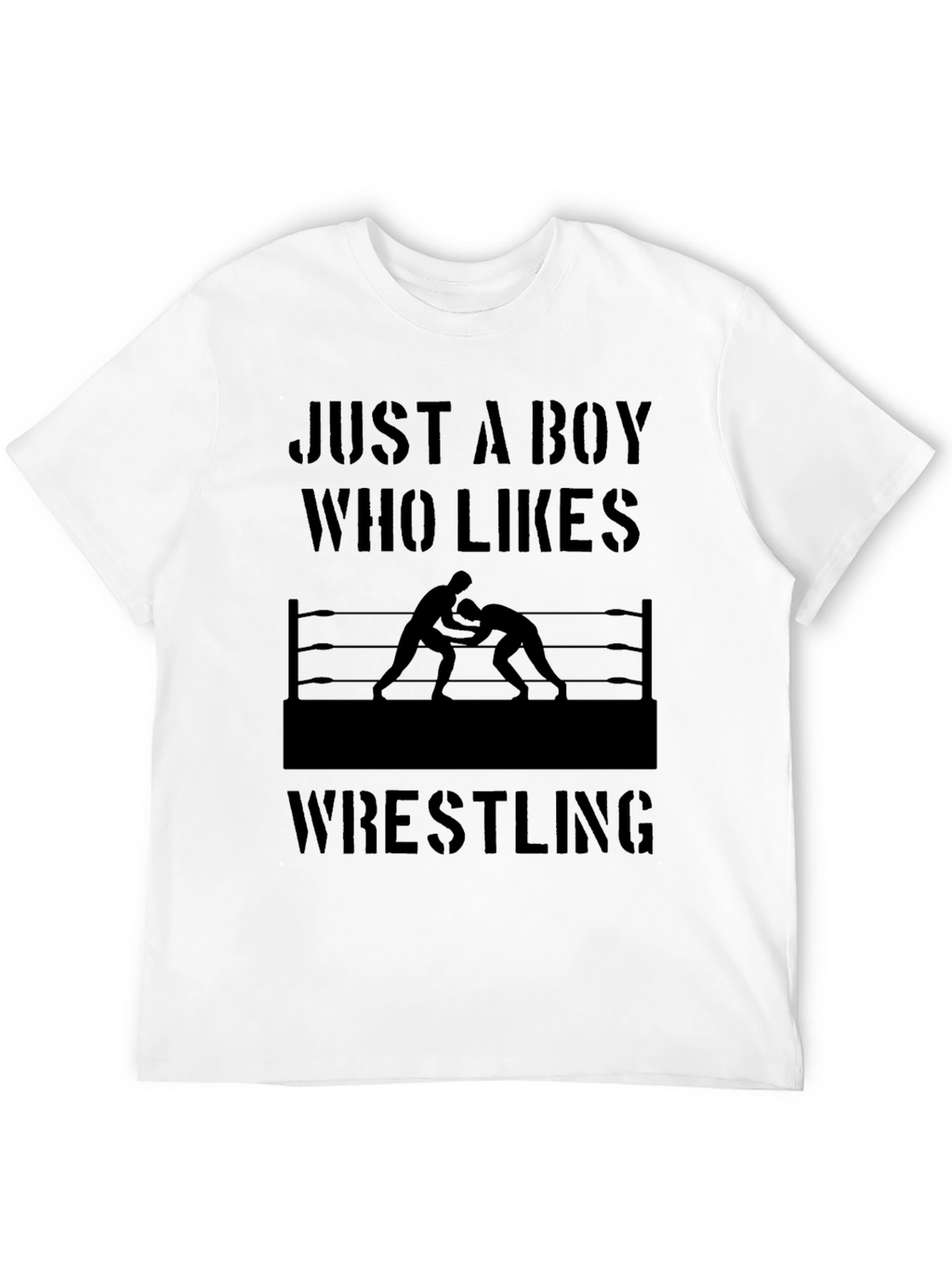 Boy Who Likes Wrestling Black T-Shirt