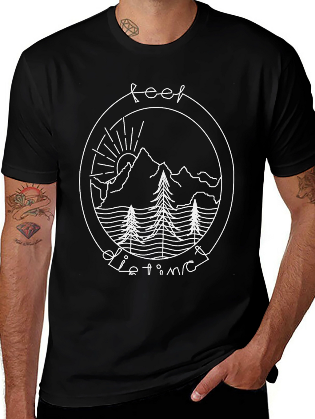 Feel Distinct Mountain Scene Graphic Tee