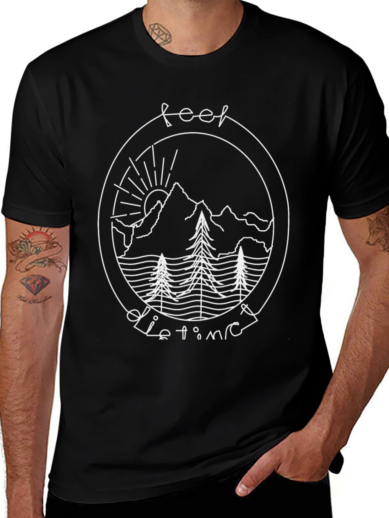 Feel Distinct Mountain Scene Graphic Tee