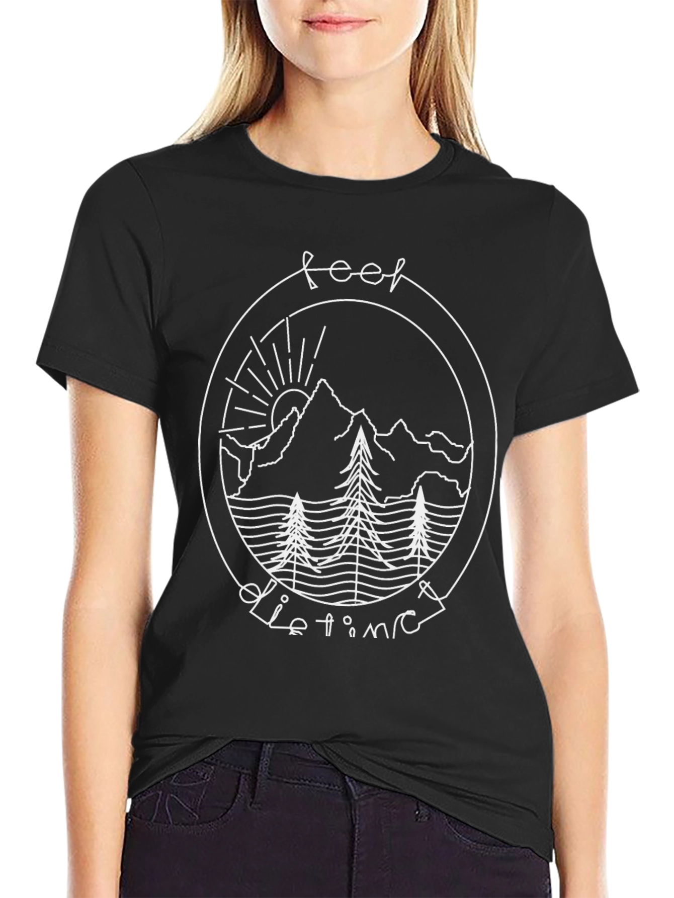 Feel Distinct Mountain Scene Graphic Tee