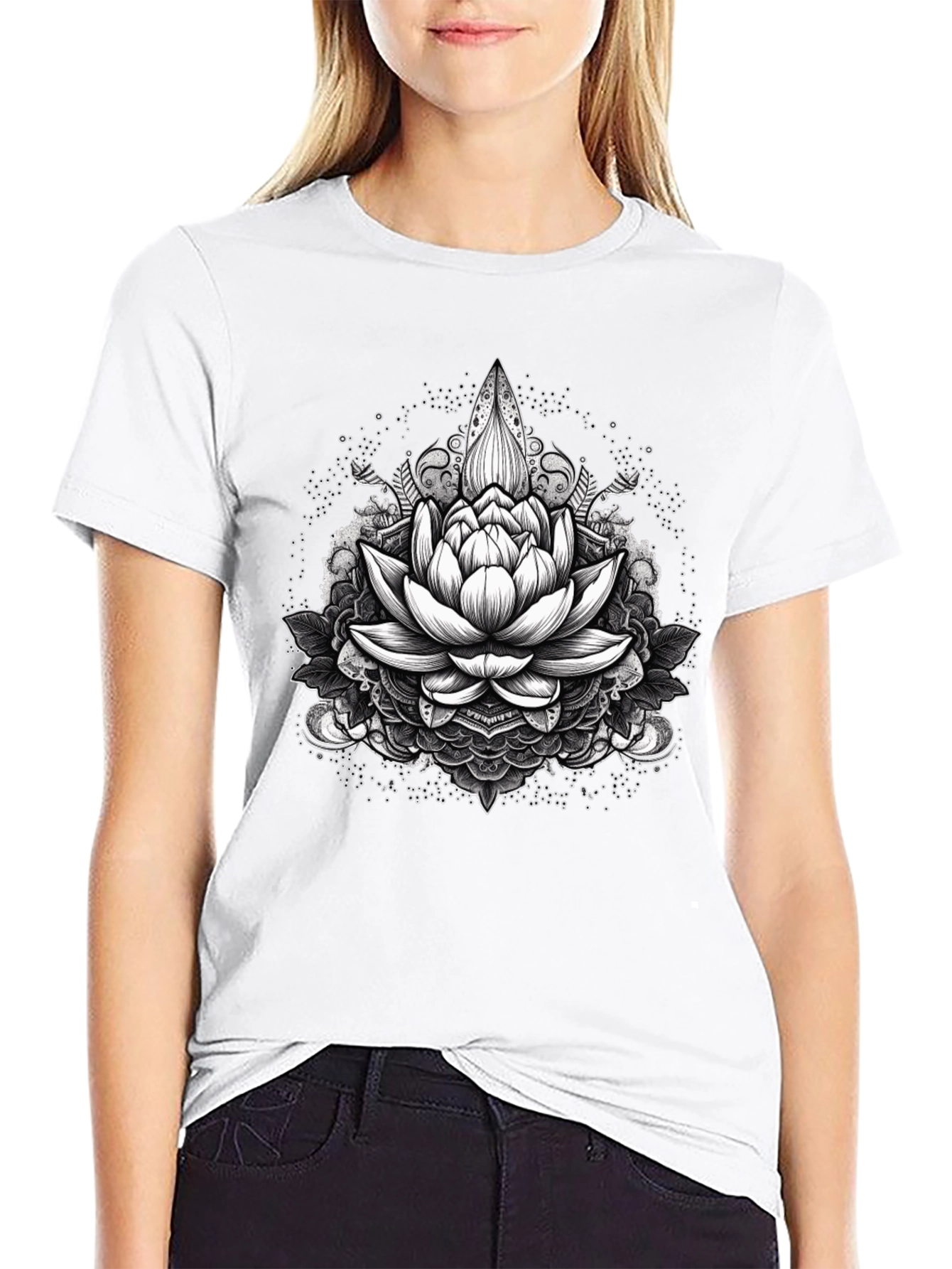 Lotus Flower Mandala Graphic T-Shirt