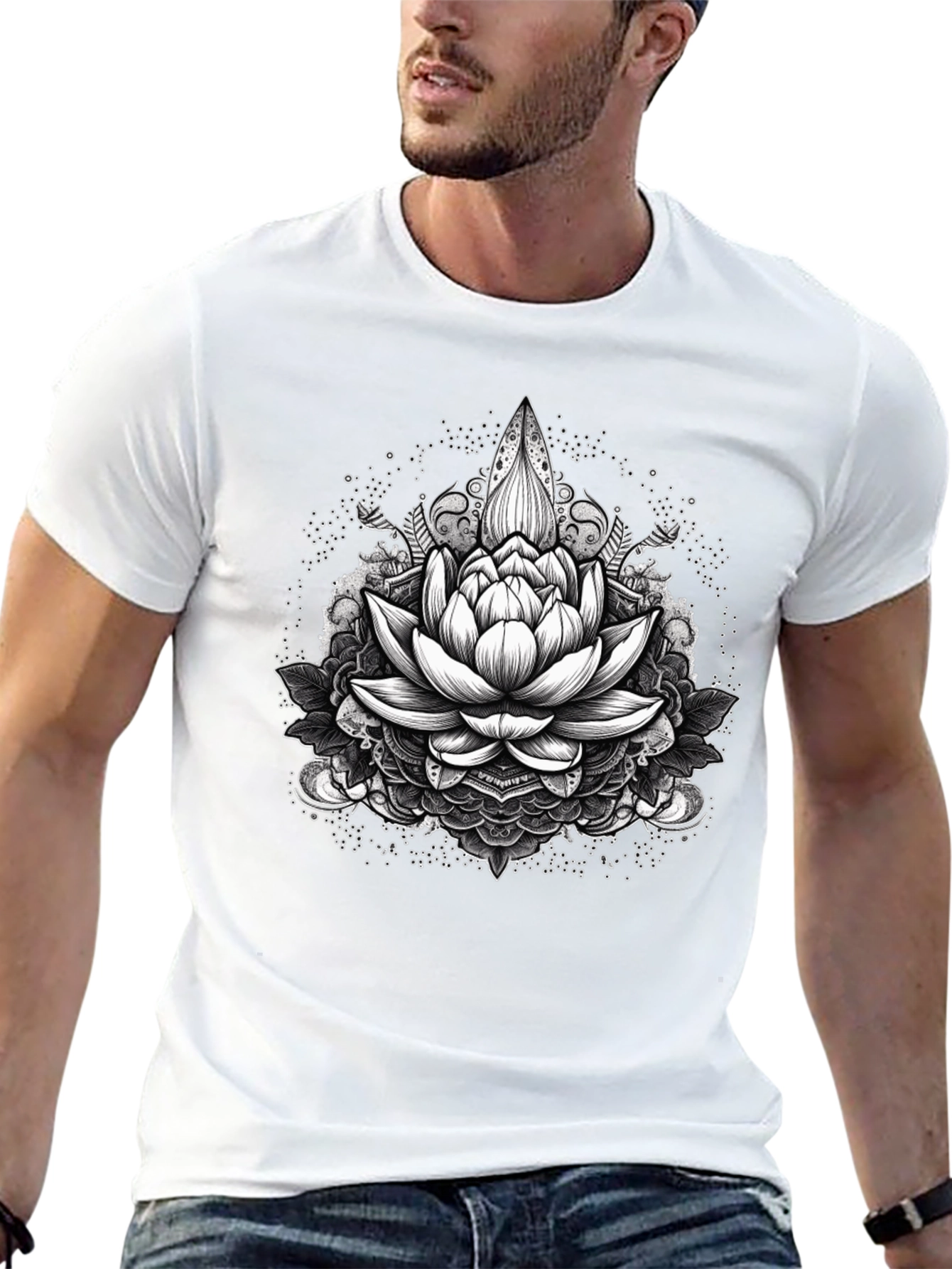 Lotus Flower Mandala Graphic T-Shirt
