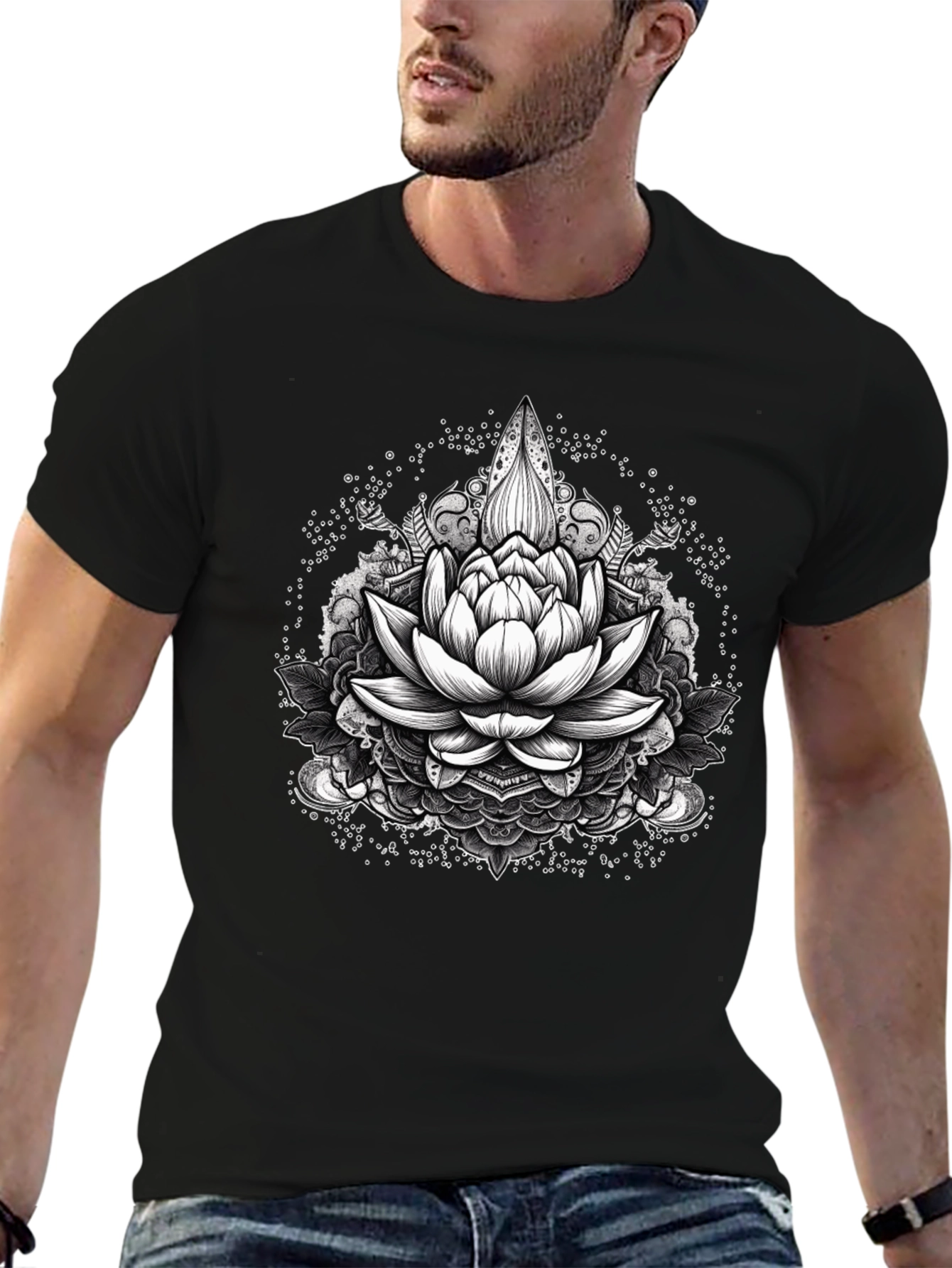 Lotus Flower Mandala Graphic T-Shirt