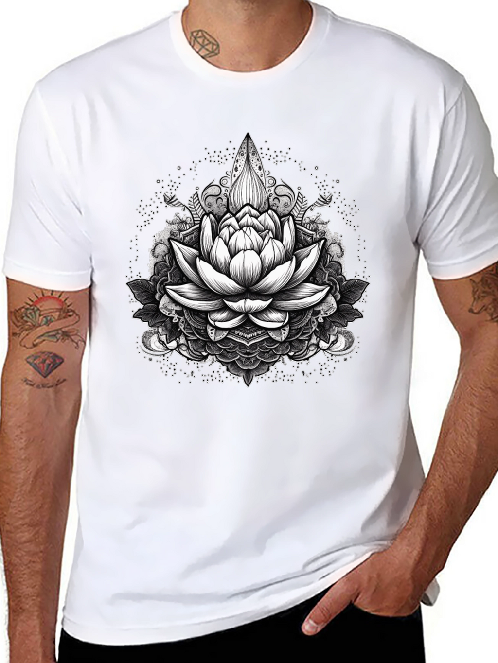 Lotus Flower Mandala Graphic T-Shirt