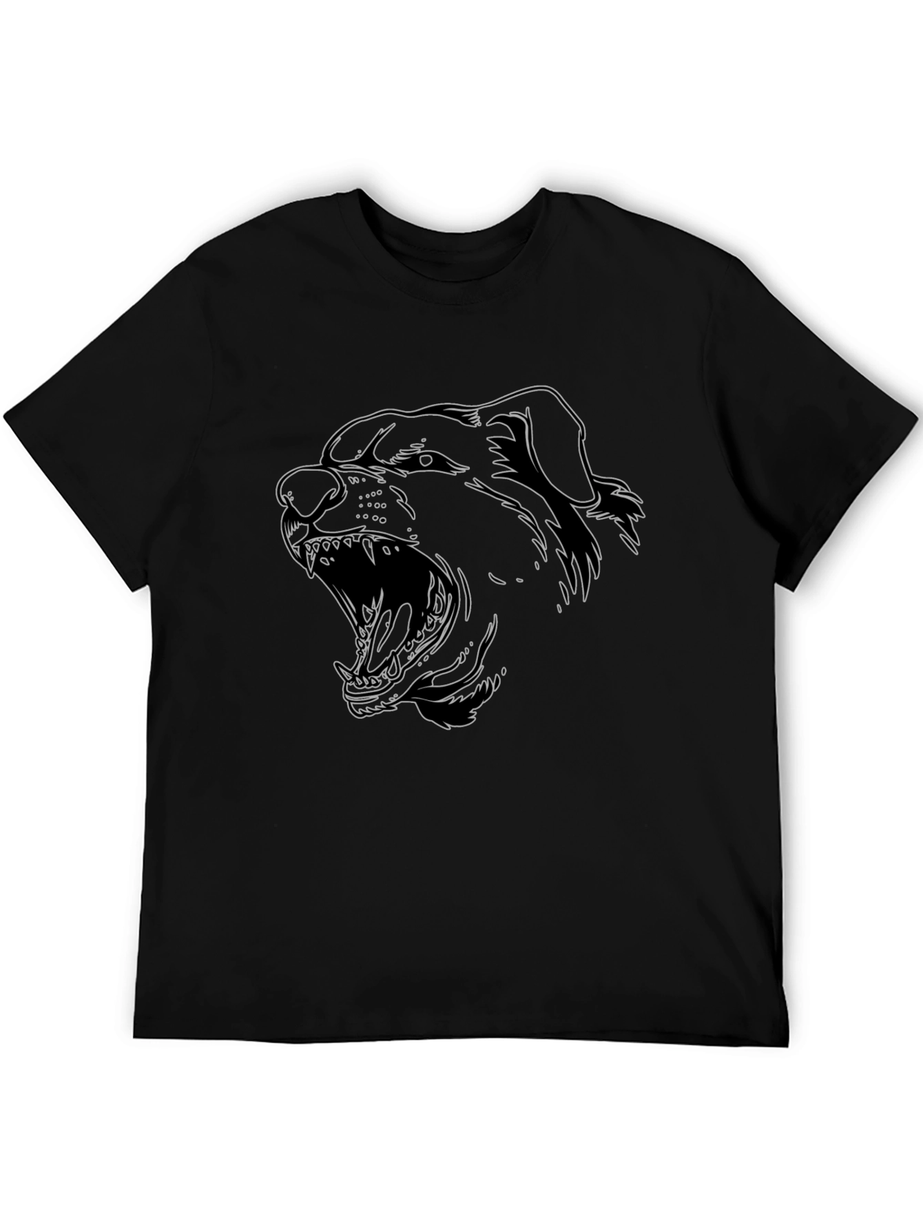 Rottweiler Outline Graphic Tee - Black