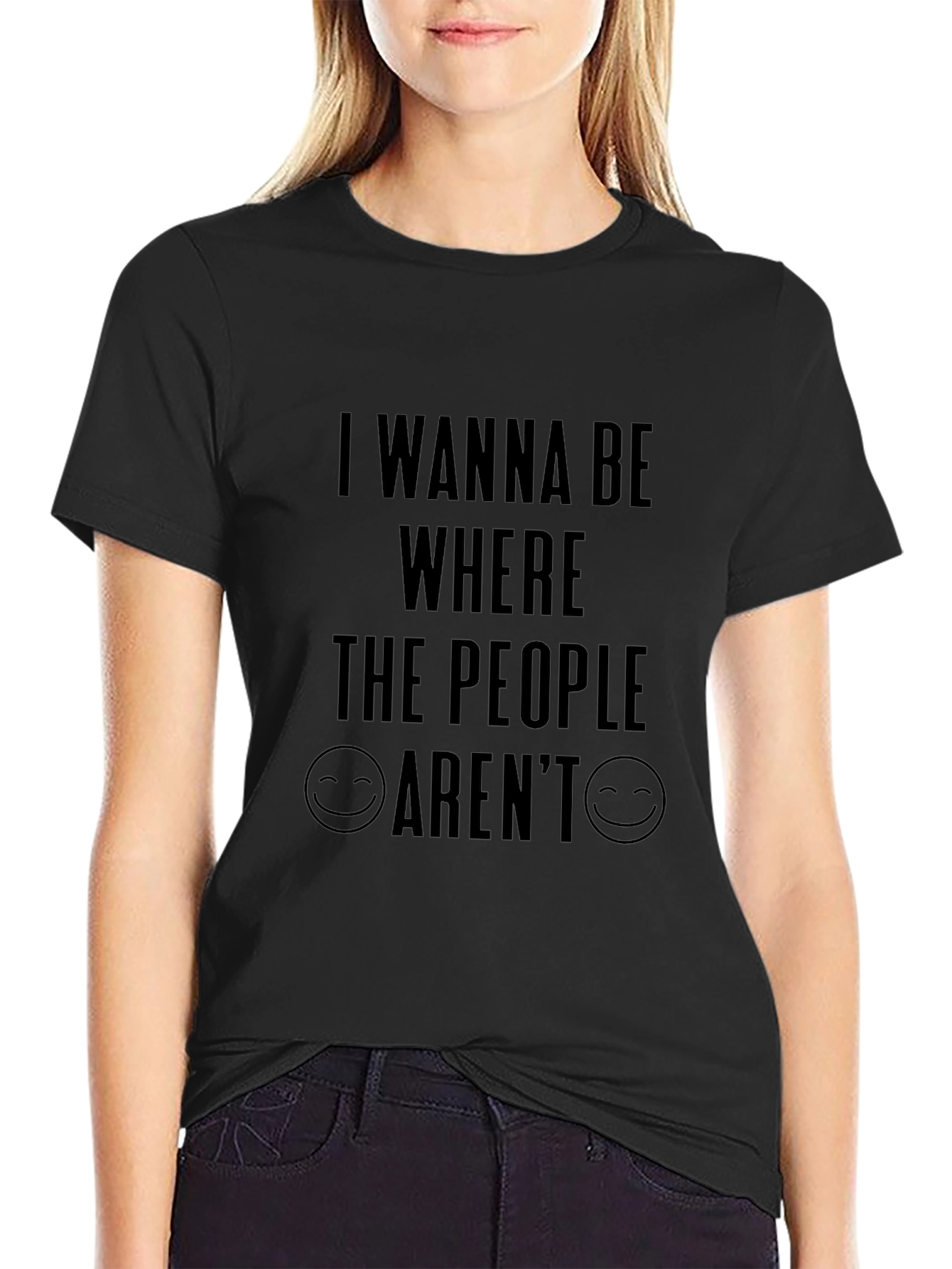 Introvert Humor Tee - I Wanna Be Where The People Arent