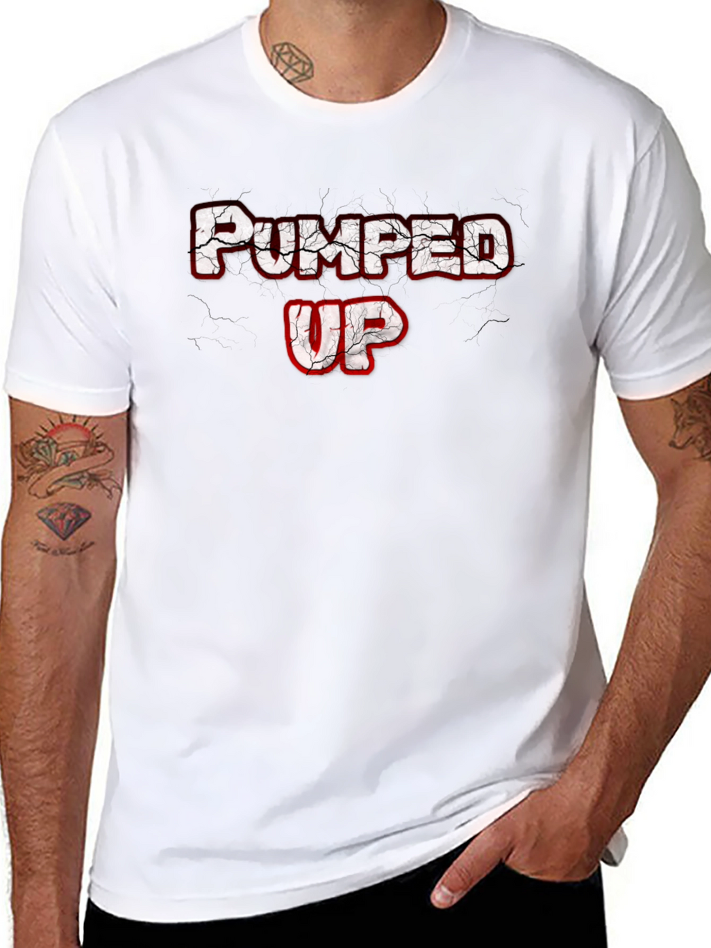 Pumped Up Graphic Tee - Black Cotton T-Shirt