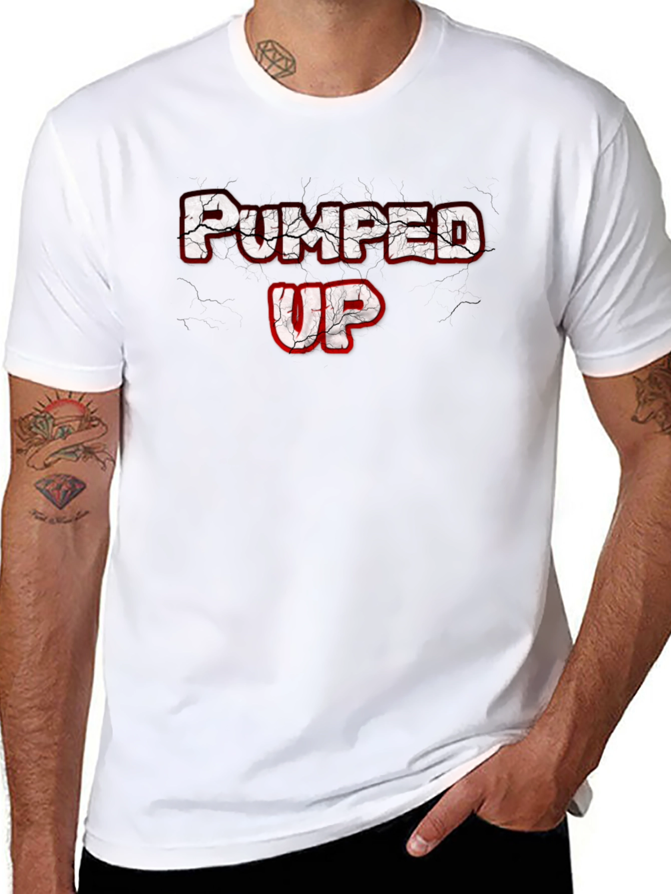Pumped Up Graphic Tee - Black Cotton T-Shirt