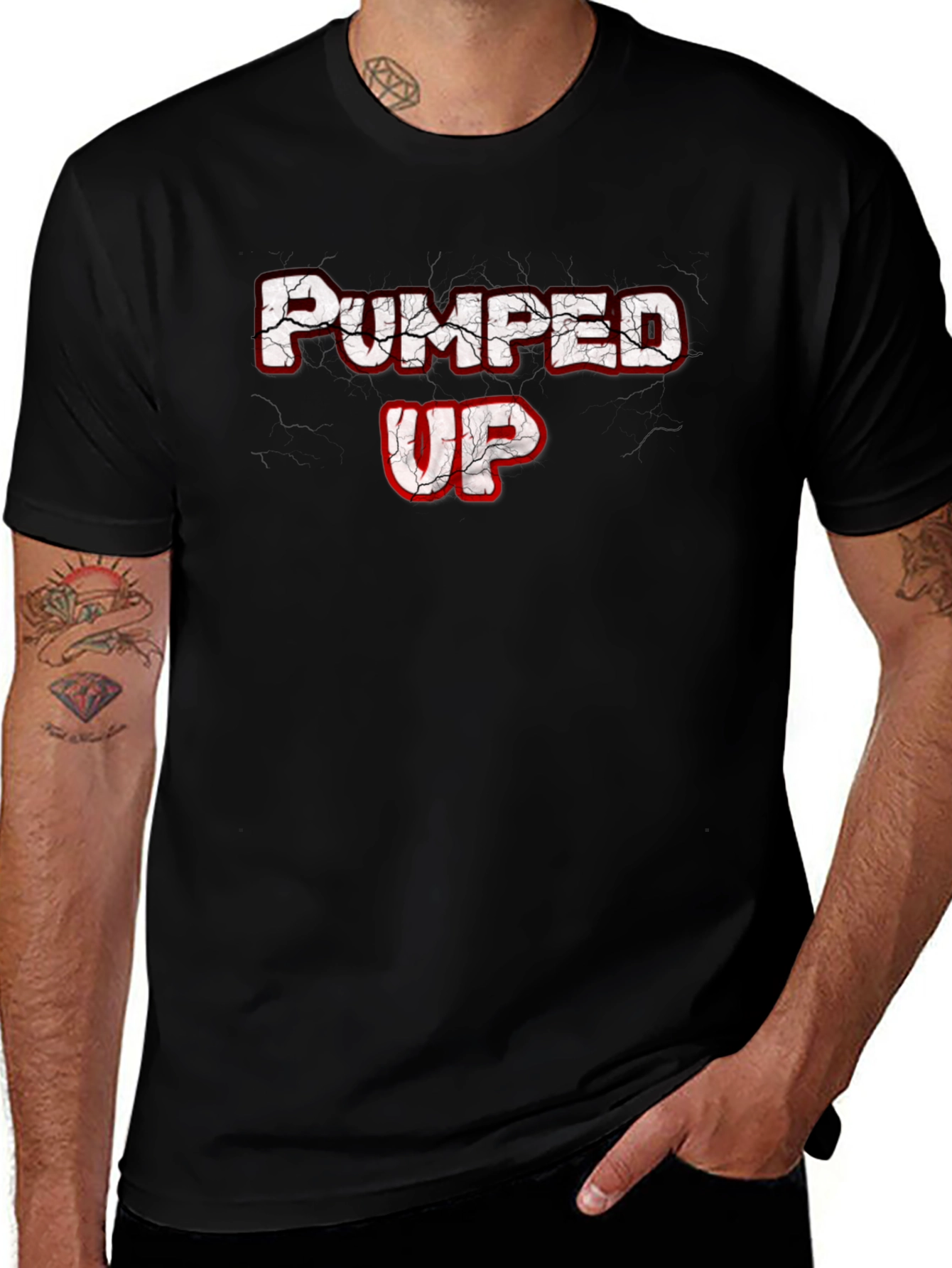 Pumped Up Graphic Tee - Black Cotton T-Shirt