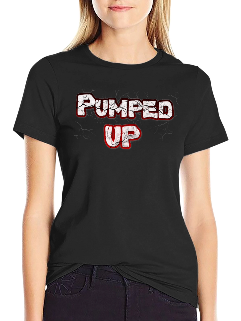 Pumped Up Graphic Tee - Black Cotton T-Shirt
