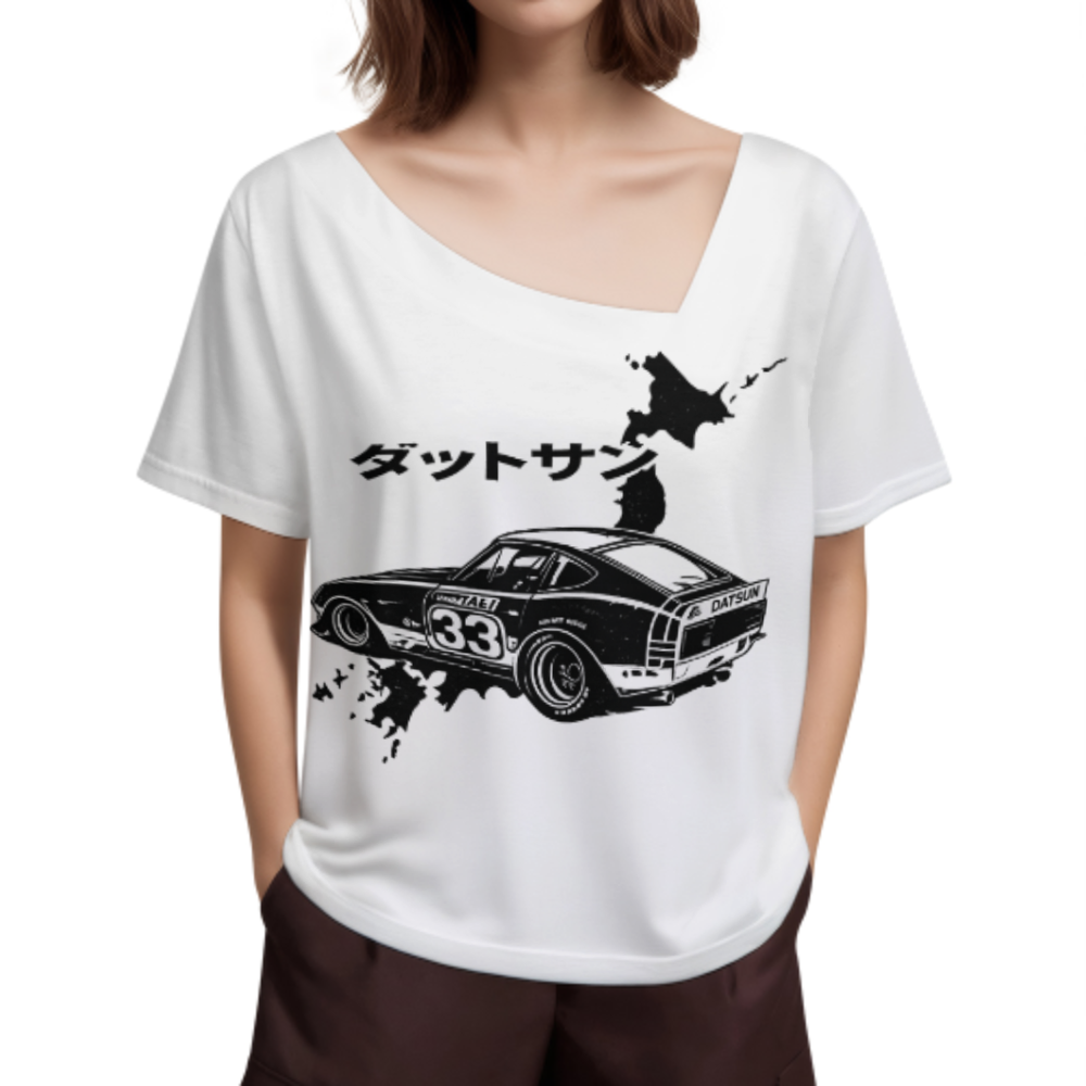 Vintage Japanese Racing Car Graphic Tee – Retro Datsun Style Drift Shirt for Car Lovers(z359)