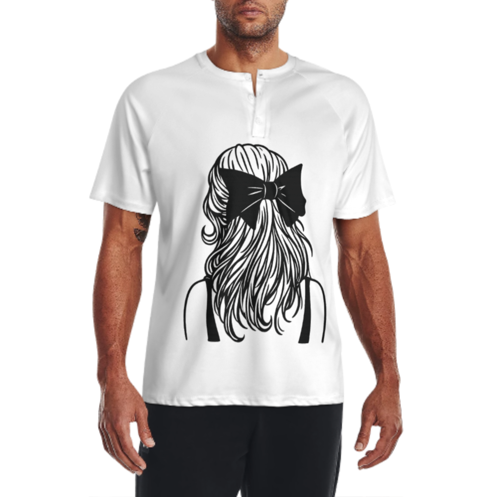 Minimalist Girl Bow Hair Graphic T-Shirt – Aesthetic Line Art Fashion Tee for Women(z314)