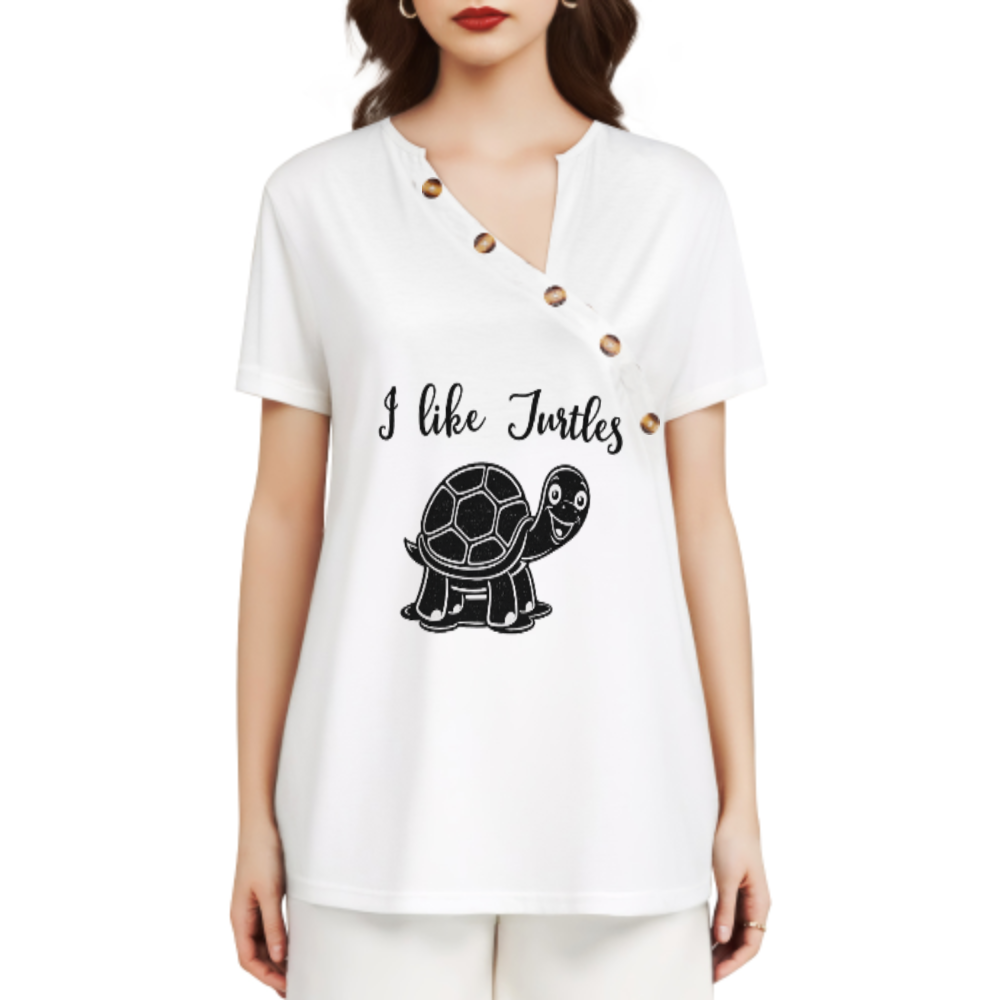 I Like Turtles Cute Graphic Tee – Funny Cartoon Turtle Shirt for Animal Lovers(z343)