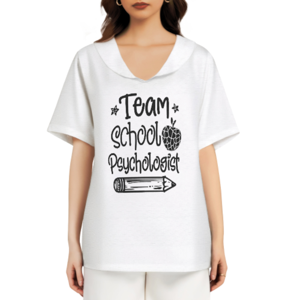 Team School Psychologist Graphic T-Shirt – Cute Teacher Support Staff Tee for School Counseling & Education Lovers(z326)