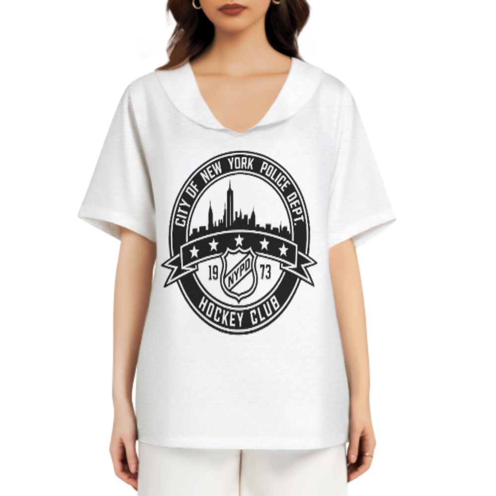New York Police Hockey Club Graphic T-Shirt – Vintage Sports Style Urban Fan Tee(z327)