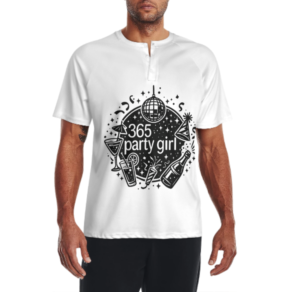 365 Party Girl Graphic T-Shirt – Fun Retro Club & Festival Unisex Tee(z319)